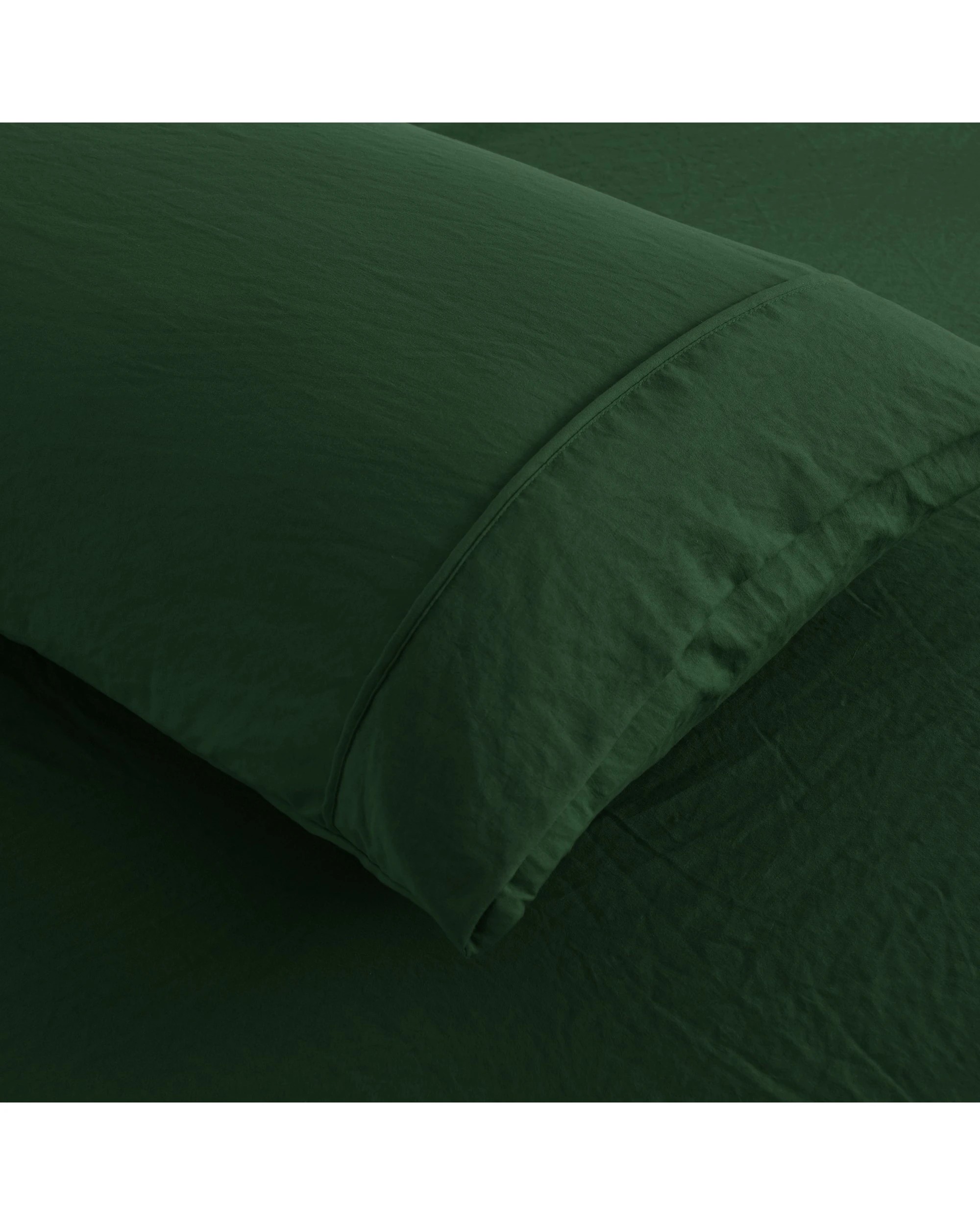 5 Dreamaker Superfine Washed Microfibre Combo Fitted Sheet Set - Super King Bed - Hunter Green, 5 of 8