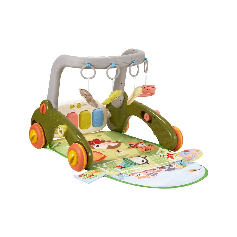 1 PlayPals 7-in-1 Baby Play Mat Gym Tummy Time Baby Activity w/ Music Piano - Green, 1 of 3