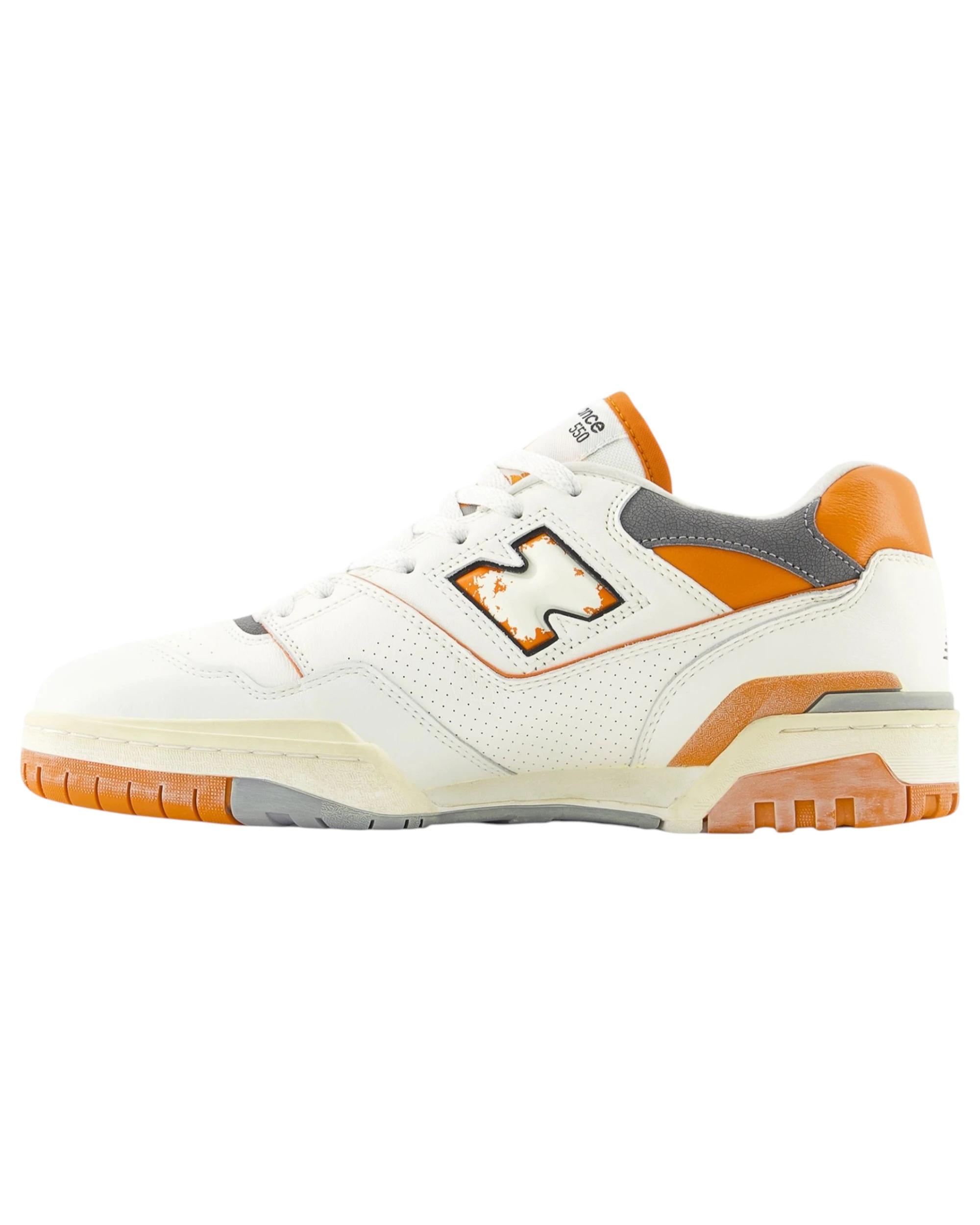 2 New Balance Mens 550 White/ Orange Athletic Shoes WHITE/ORANGE, 2 of 5