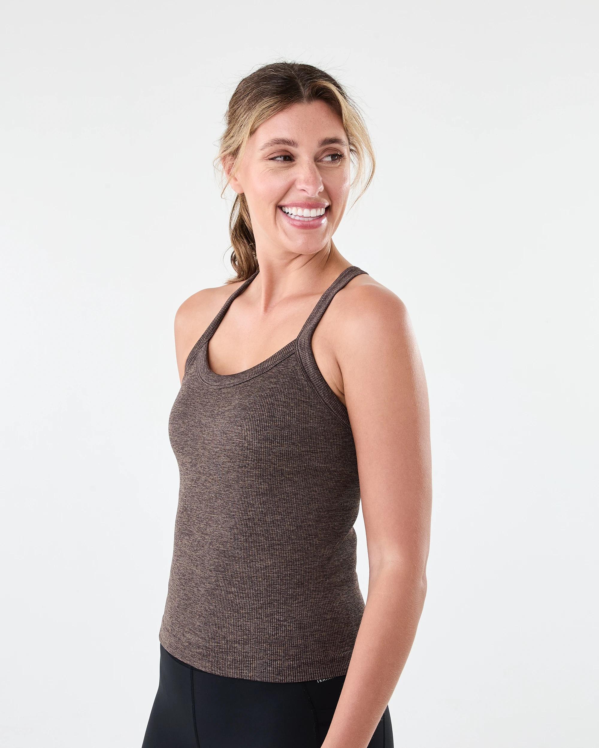 2 Active Womens Ribbed Tank Top Drk Espres, 2 of 6