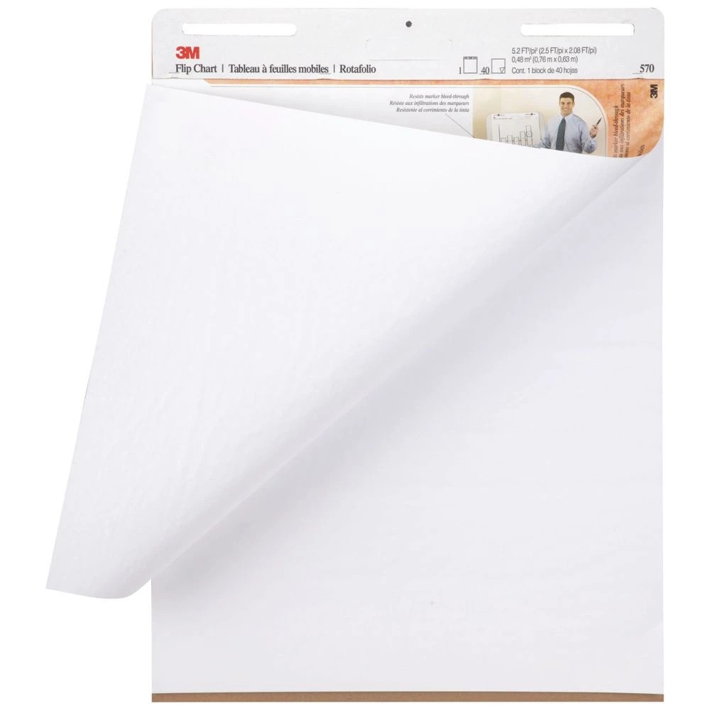 3 3M Flip Chart Pad 635 x 762mm White, 3 of 5
