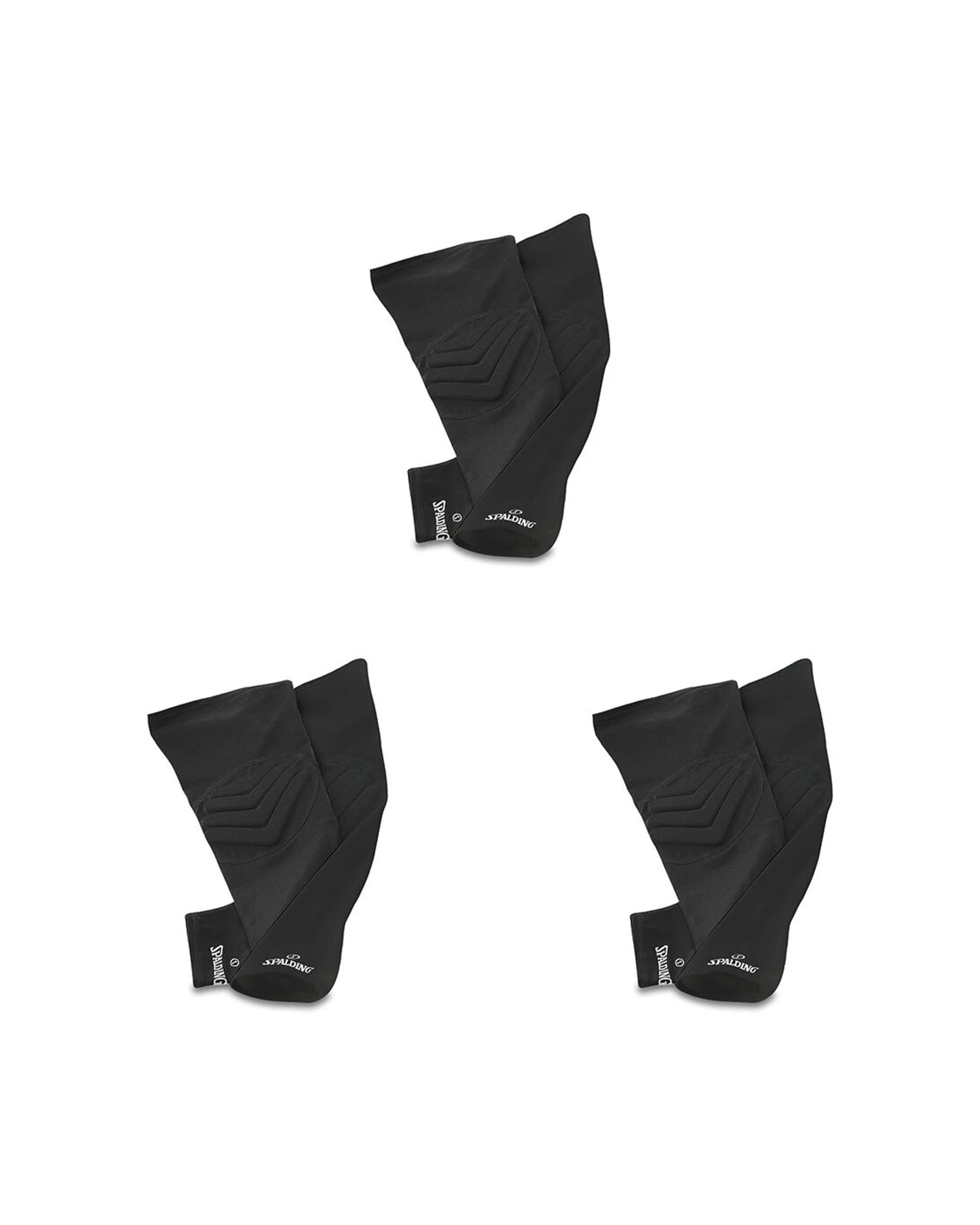 1 Spalding Protective Compression Shooting Sleeve With Elbow Padding 3 Pairs - Black, 1 of 2