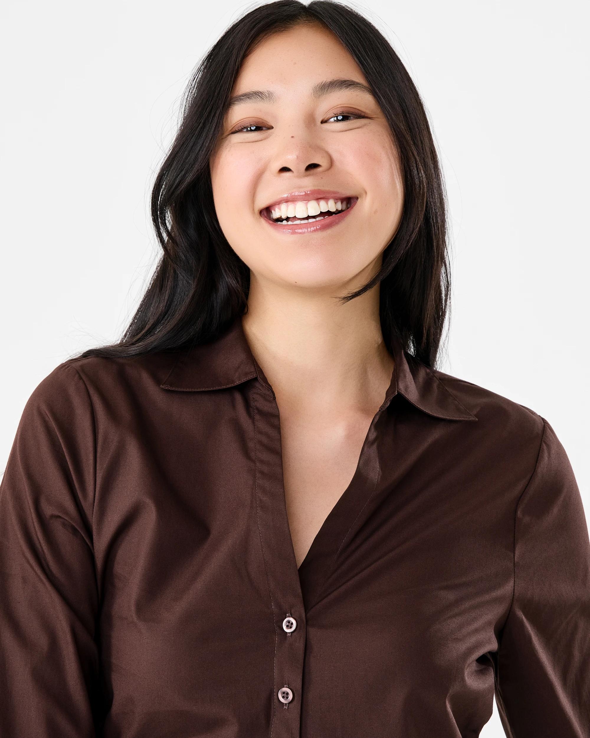 4 Long Sleeve Fitted Shirt Melt Brown, 4 of 7