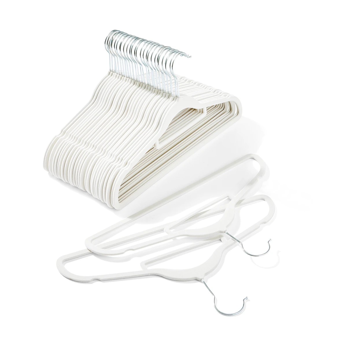3 30 Pack Flocked Hangers - White, 3 of 8
