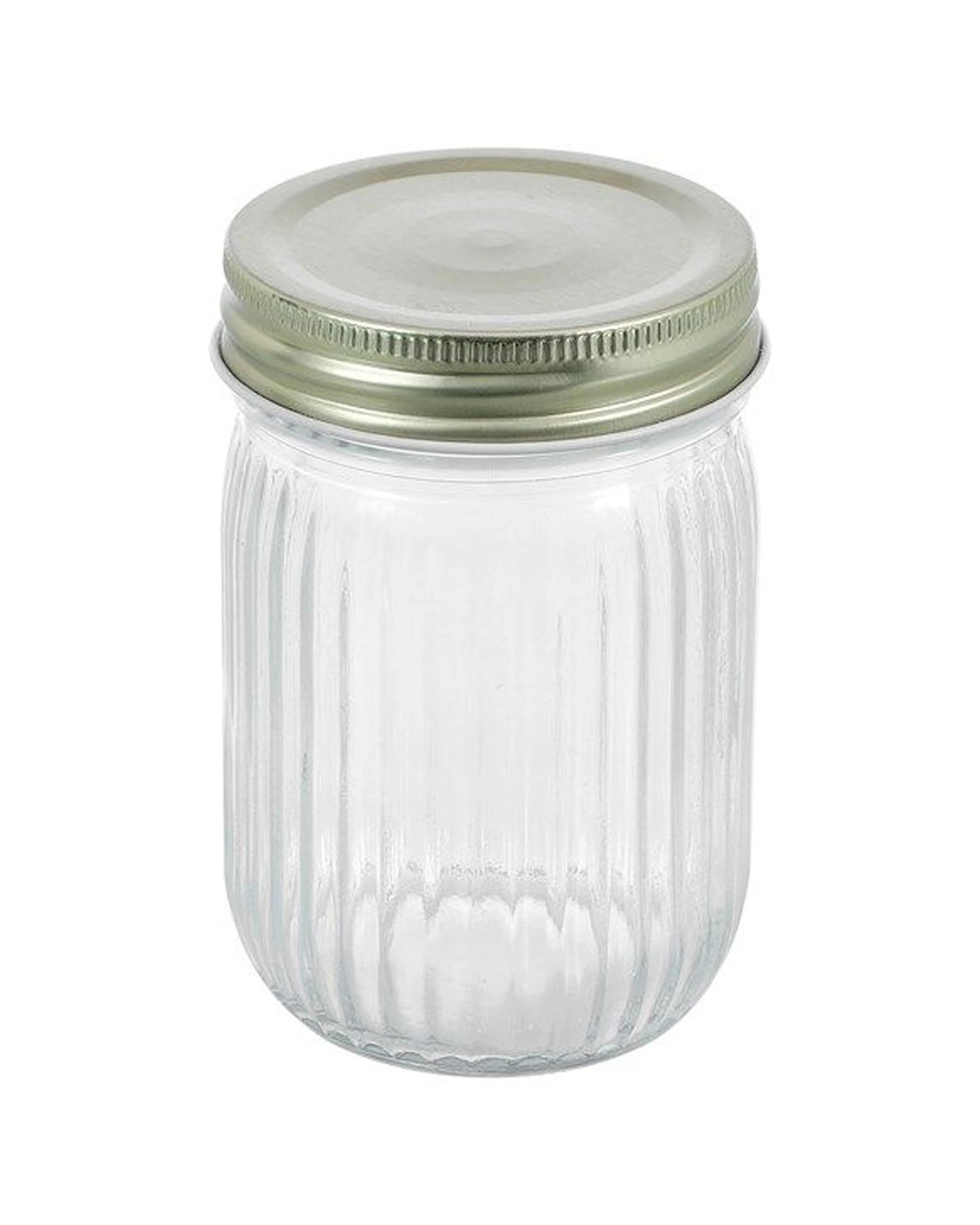 4 Lemon & Lime Roma Ribbed Conserve Glass Jar With Air-tight Screw Lid 300ml
 - Gold, 4 of 4