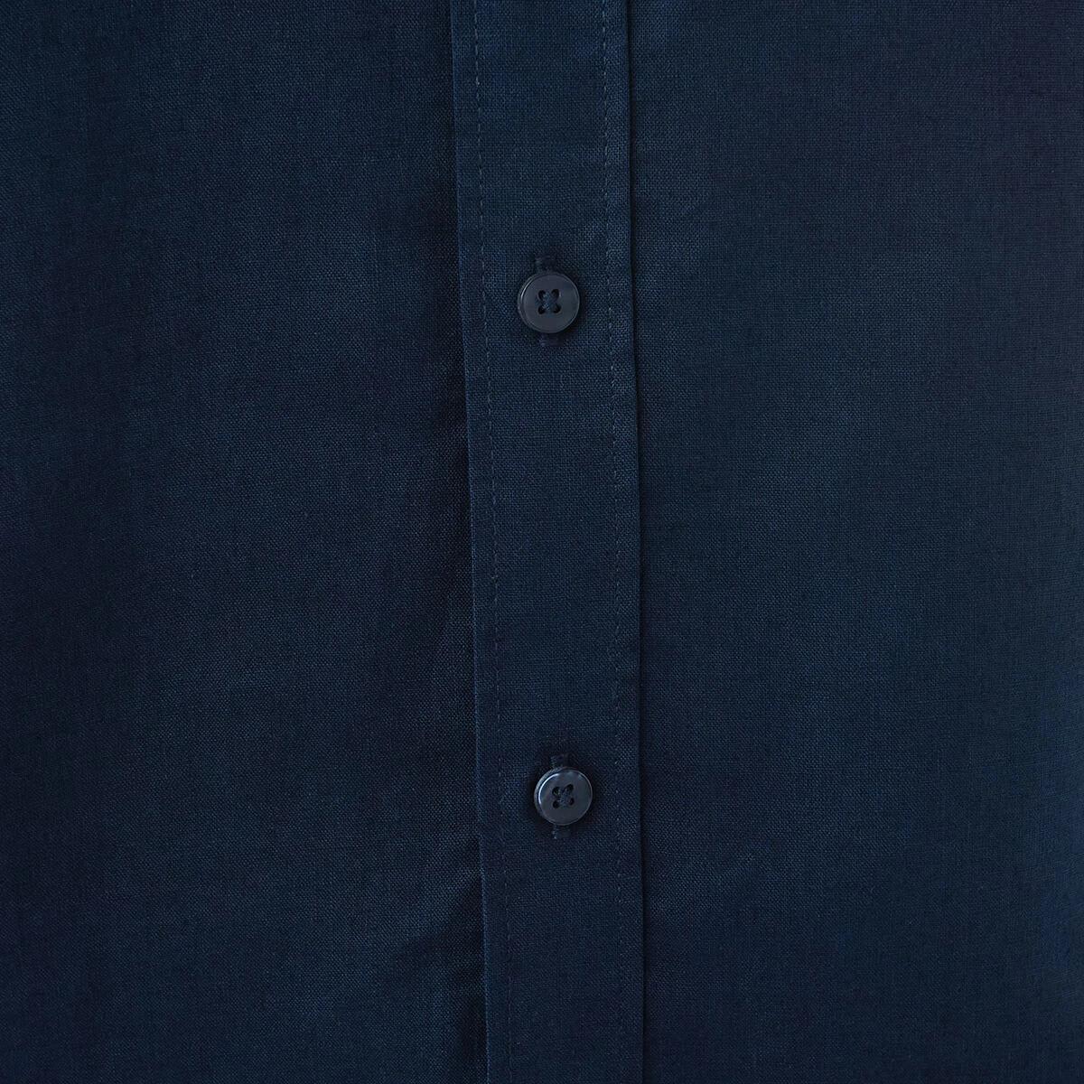 6 Long Sleeve Solid Linen Blend Shirt Blu Pcoat, 6 of 7