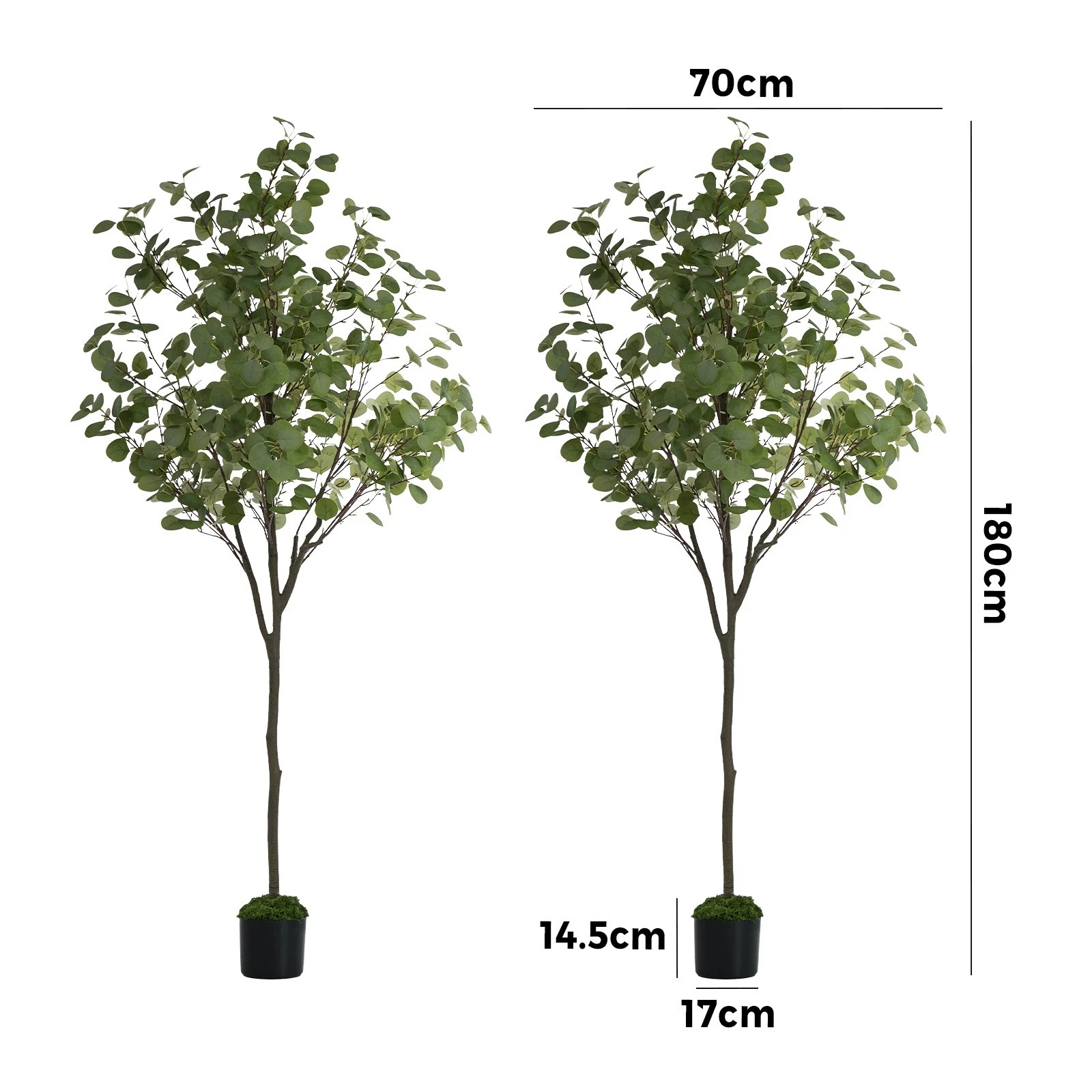 2 Livsip 2x Artificial Eucalyptus Tree 180cm Potted Faux Plant Outdoor Home Decor, 2 of 8