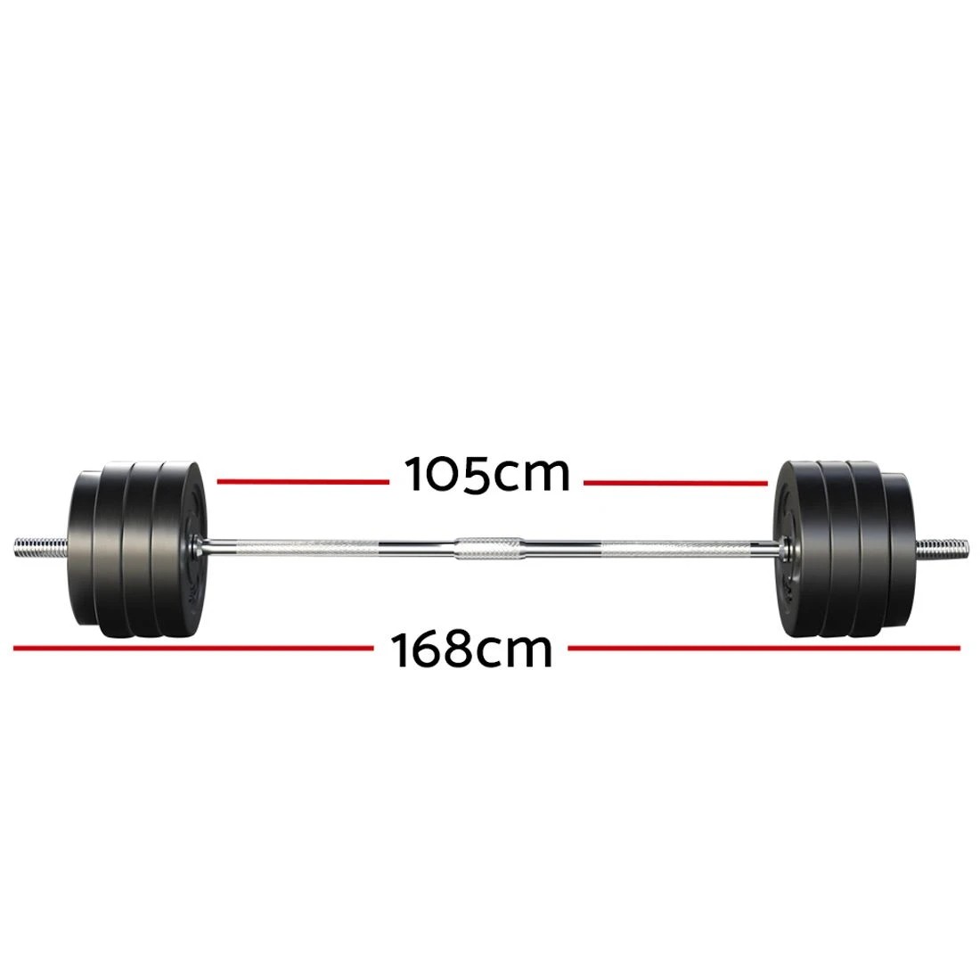 2 Everfit 78kg Barbell Set Weight Plates Bar Lifting Bench 168cm - Multi, 2 of 6