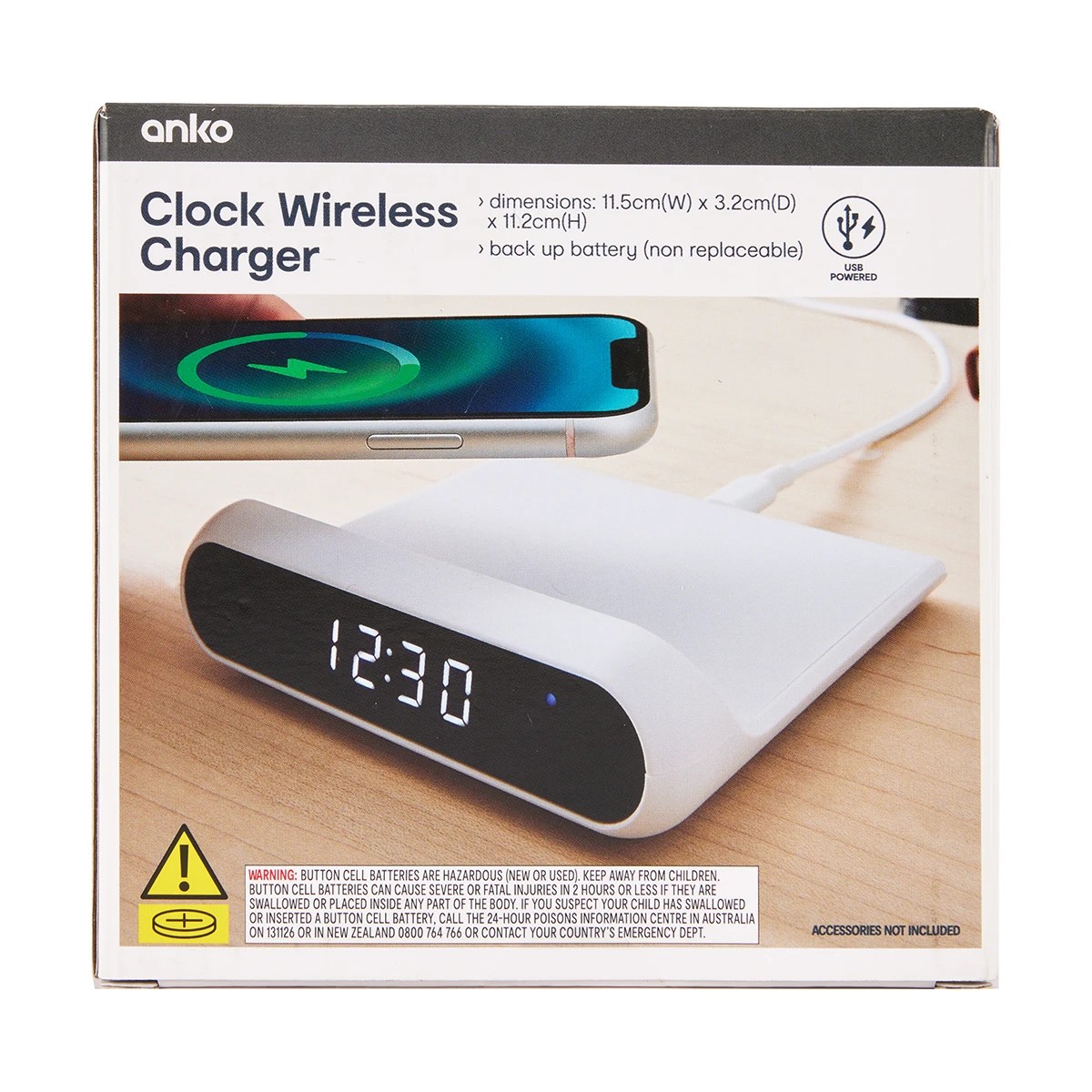9 Clock Wireless Charger - White, 9 of 10