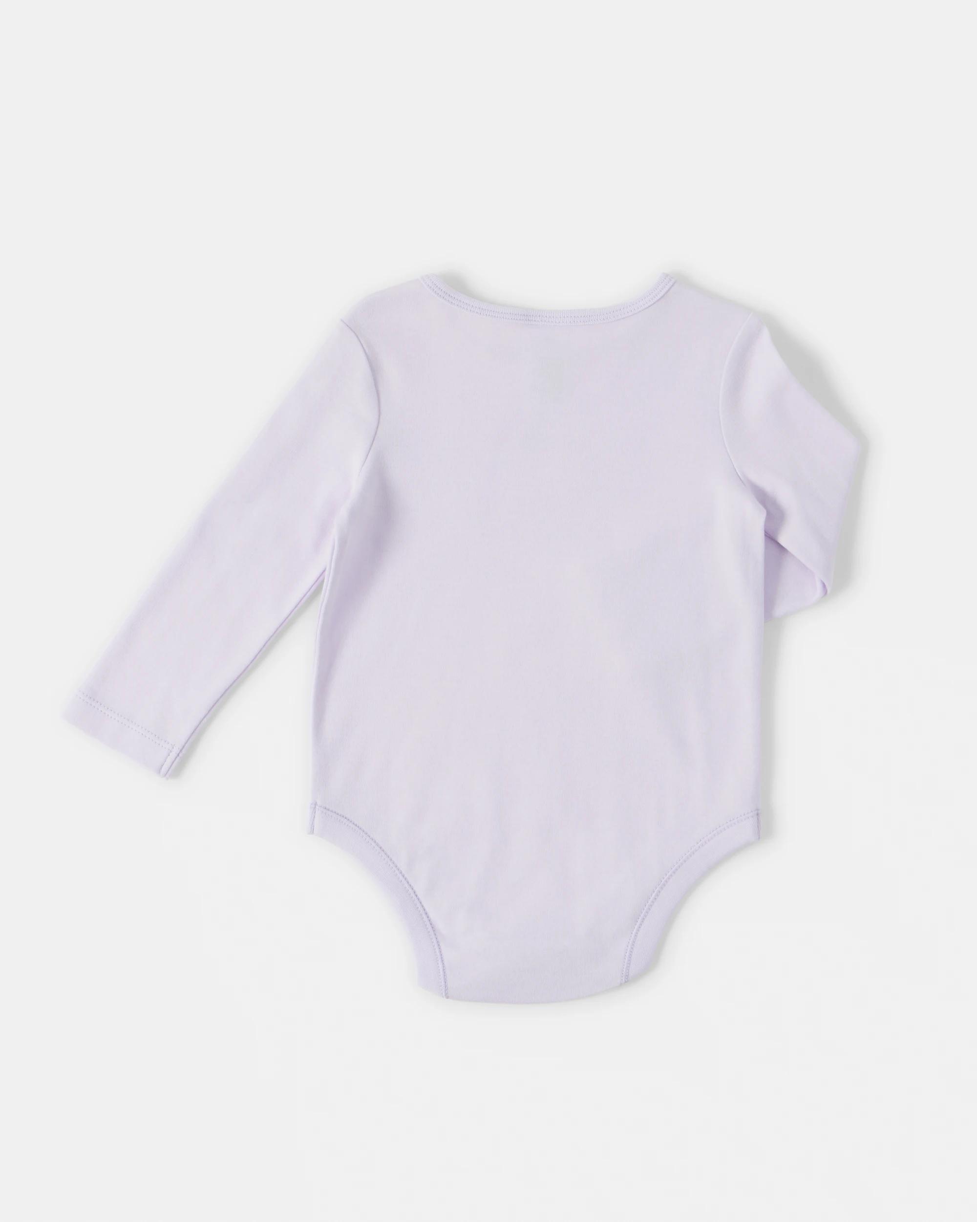 2 Cotton Long Sleeve Print Bodysuit Lilc Chrry, 2 of 3