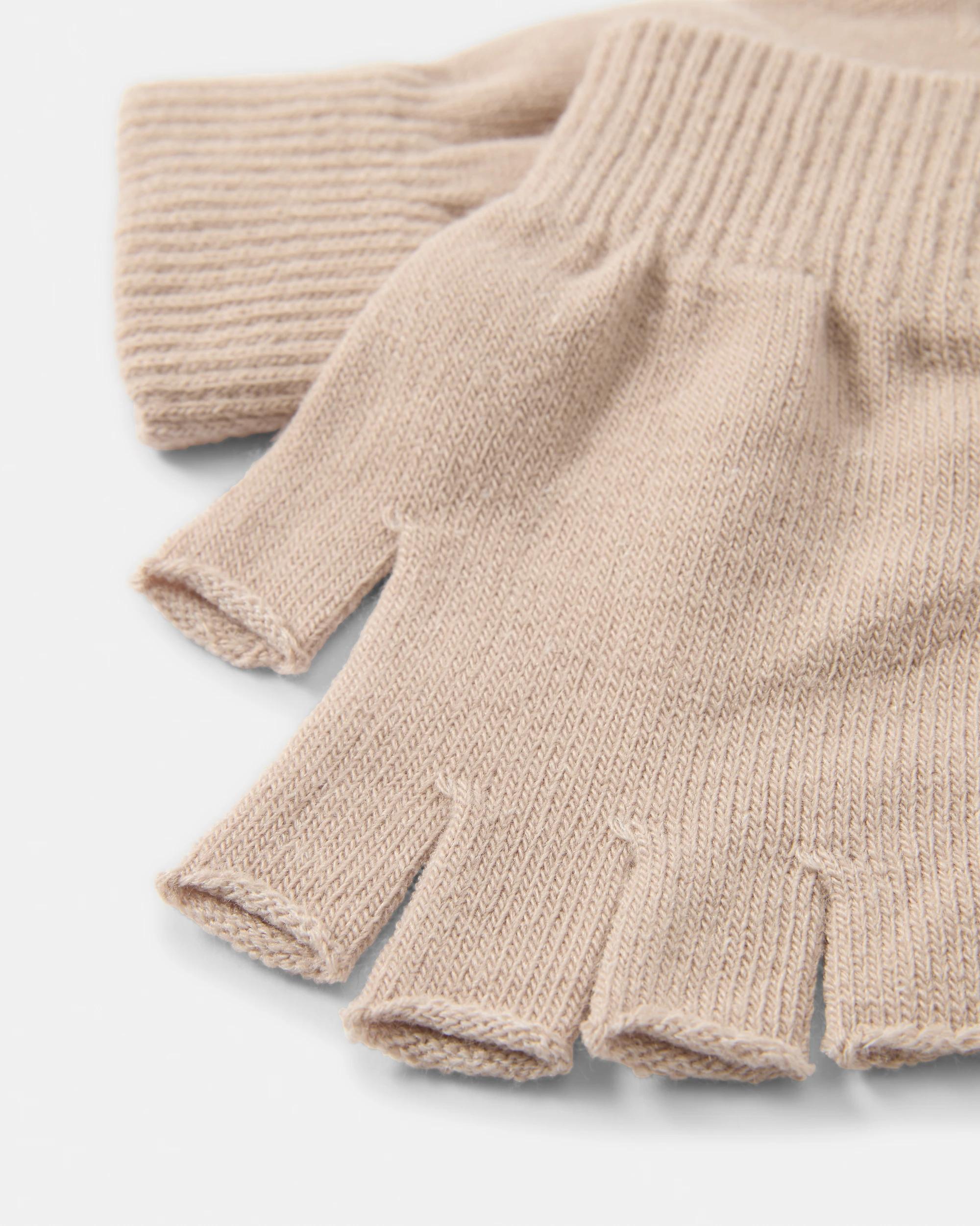 3 Fingerless Gloves Bge Otml, 3 of 3