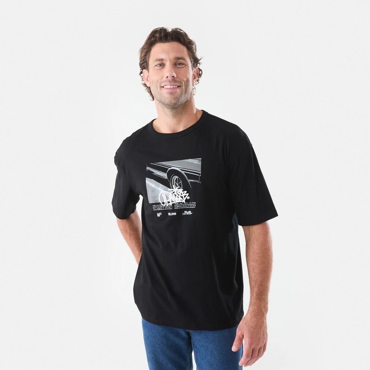 1 Oversized Graphic T-shirt Black, 1 of 5