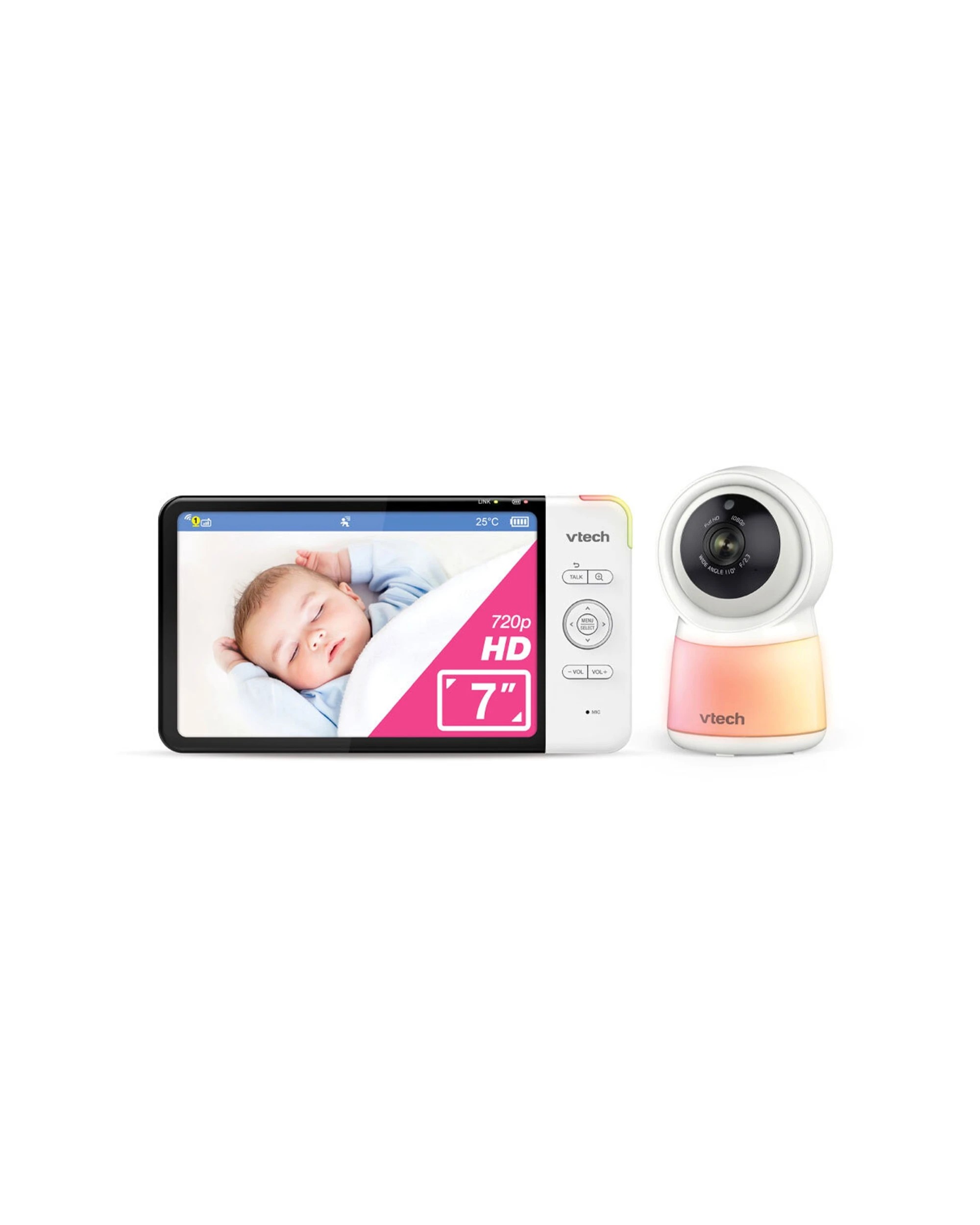 1 Vtech 7 Inch Smart Hd Video Baby Camera Monitor With Remote Access 1080p
 - White, 1 of 3