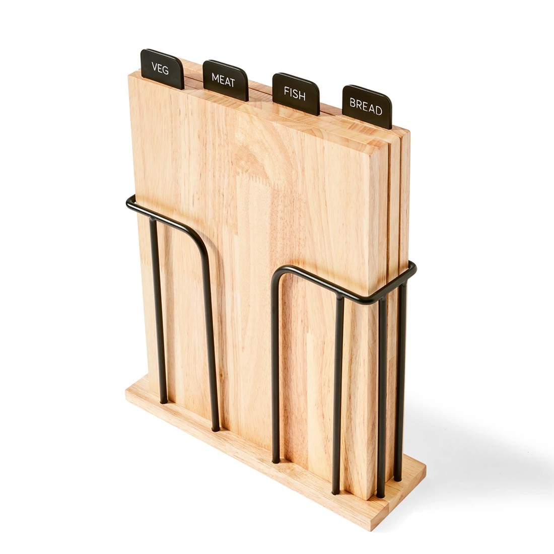 8 Set of 4 Wood Cutting Boards with Stand, 8 of 10
