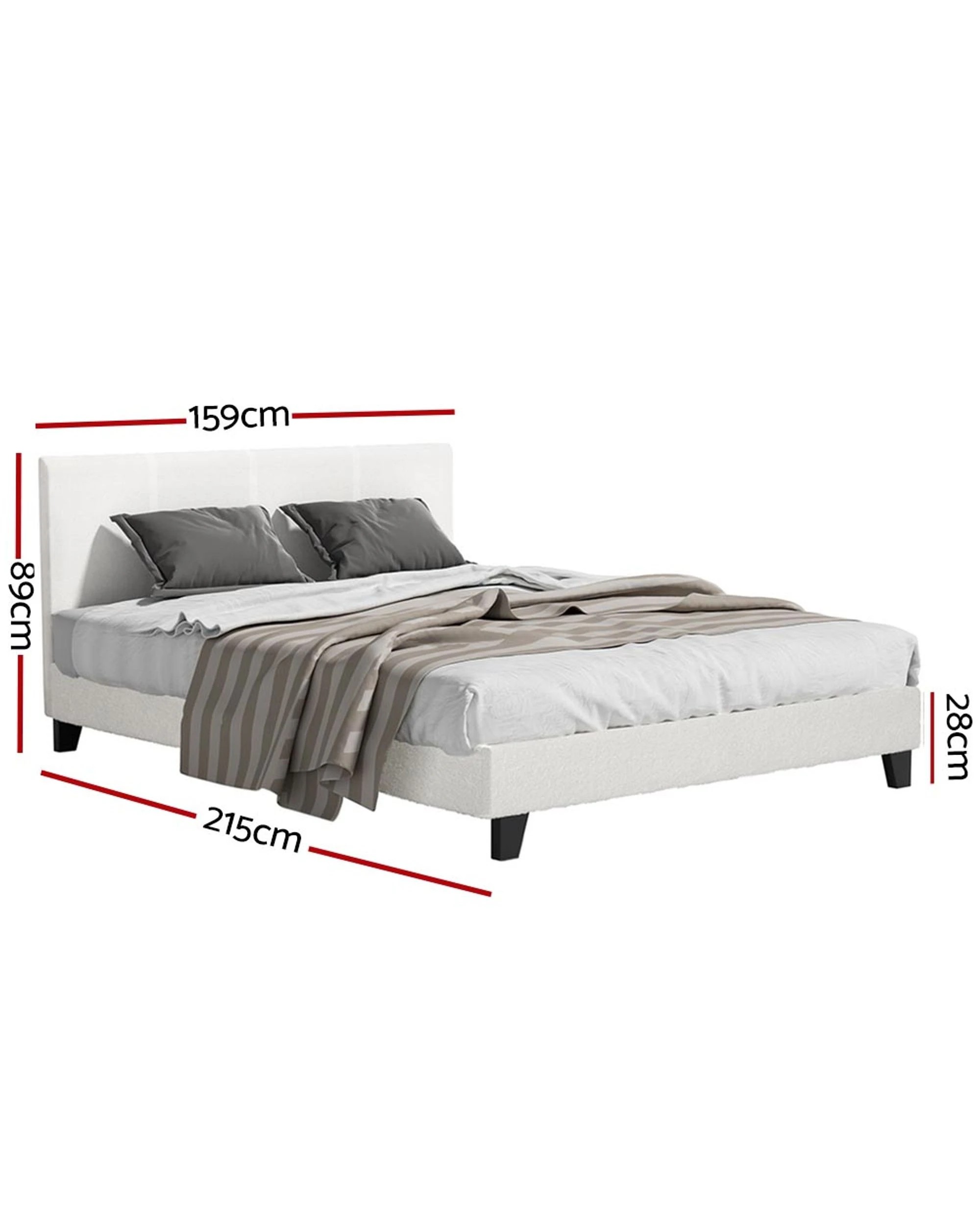 2 Artiss Bed Frame Queen Size
 - White, 2 of 3