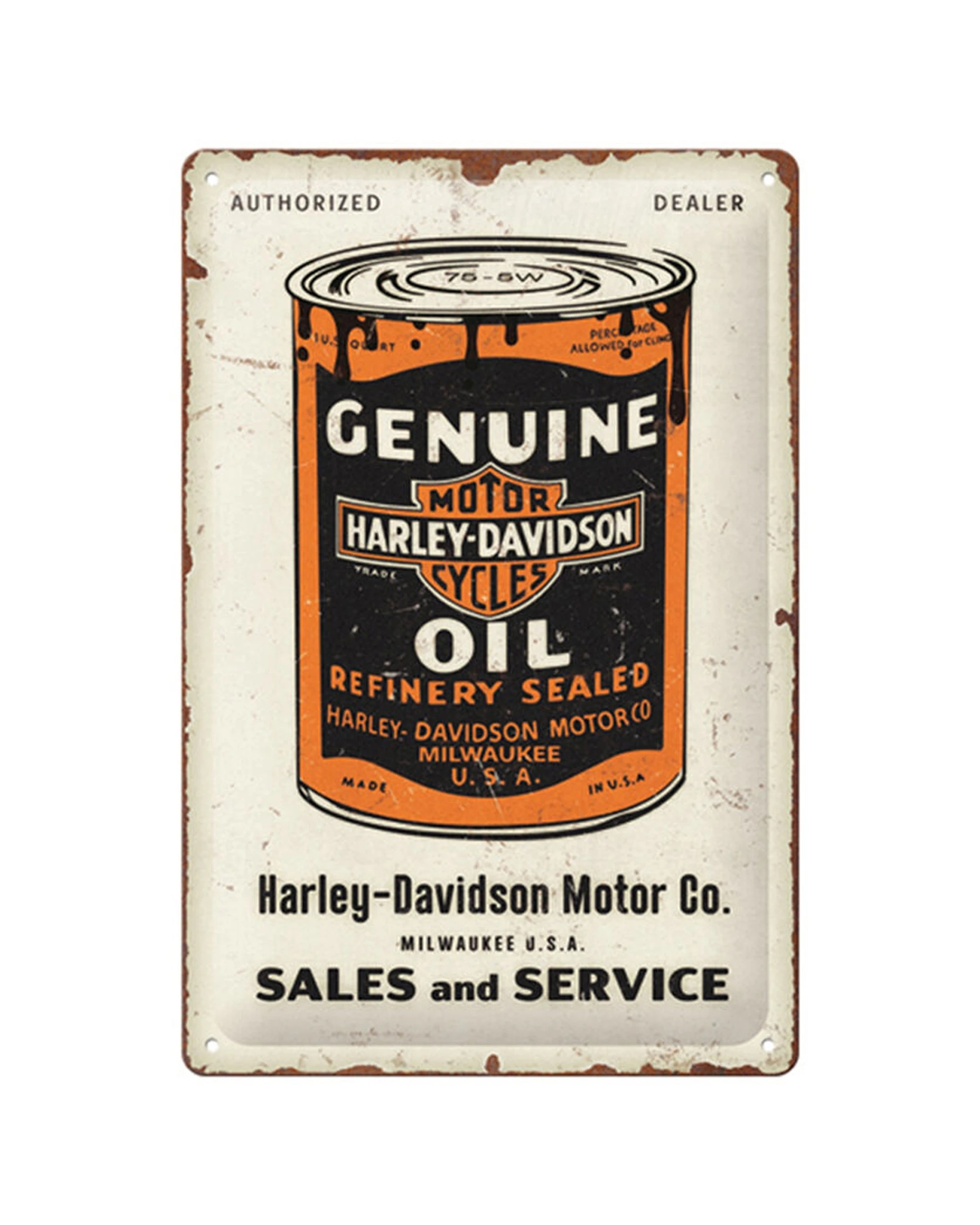 1 Nostalgic-Art Medium 20x30cm Metal Wall Art Sign Plaque - Harley-Davidson Genuine Oil Can - Multi, 1 of 1