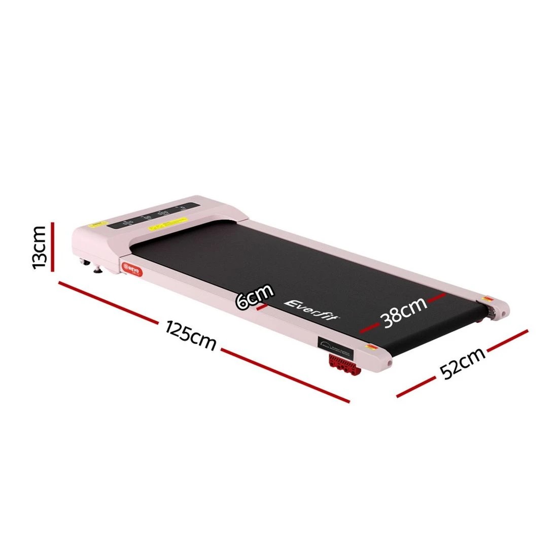 2 Everfit Treadmill Electric Walking Pad Incline Under Desk Home Gym 380mm - Pink, 2 of 10