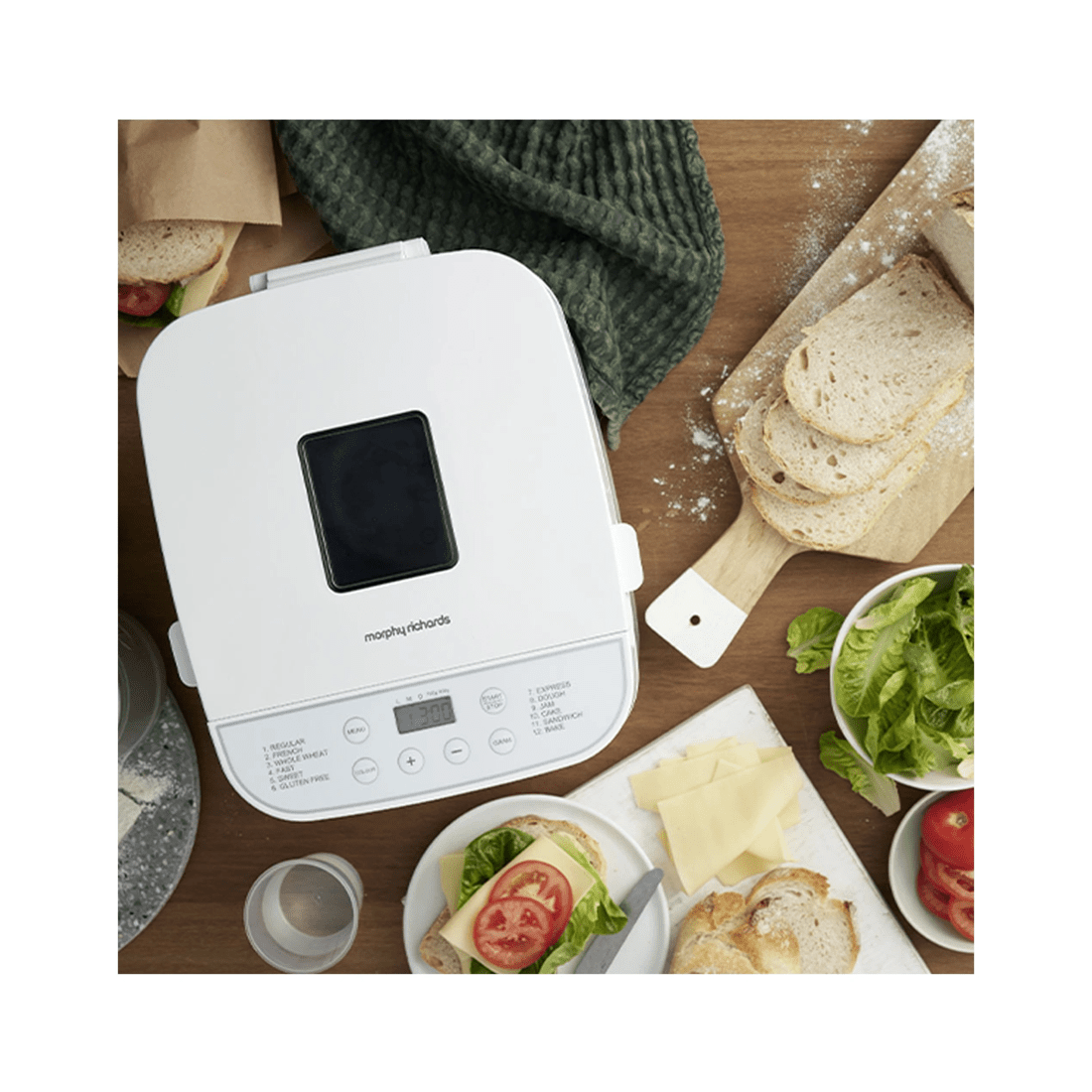 6 Morphy Richards Electric Non Stick Home Compact Bread Maker 12 Programs 550w
 - White, 6 of 9