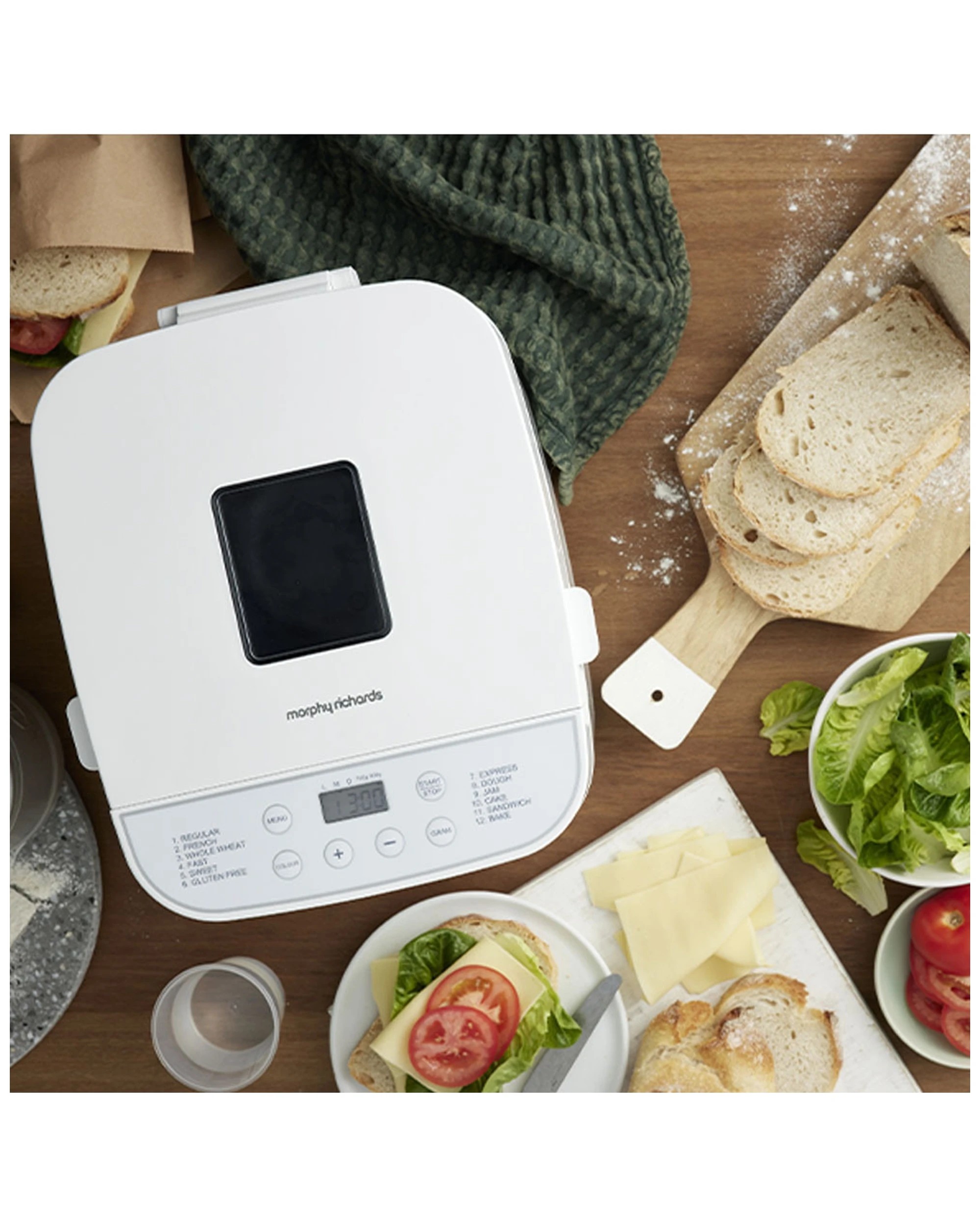 6 Morphy Richards Electric Non Stick Home Compact Bread Maker 12 Programs 550w
 - White, 6 of 9