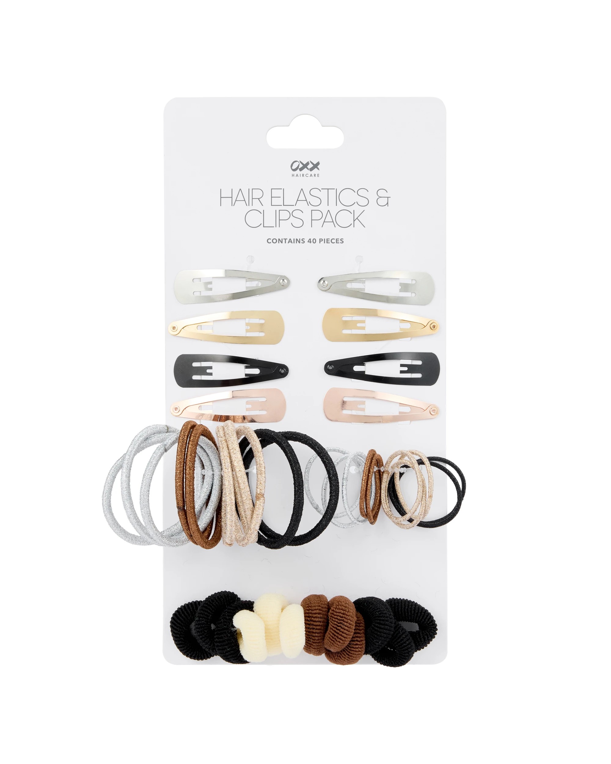 7 OXX Haircare 40 Piece Hair Elastics and Clips Pack, 7 of 7