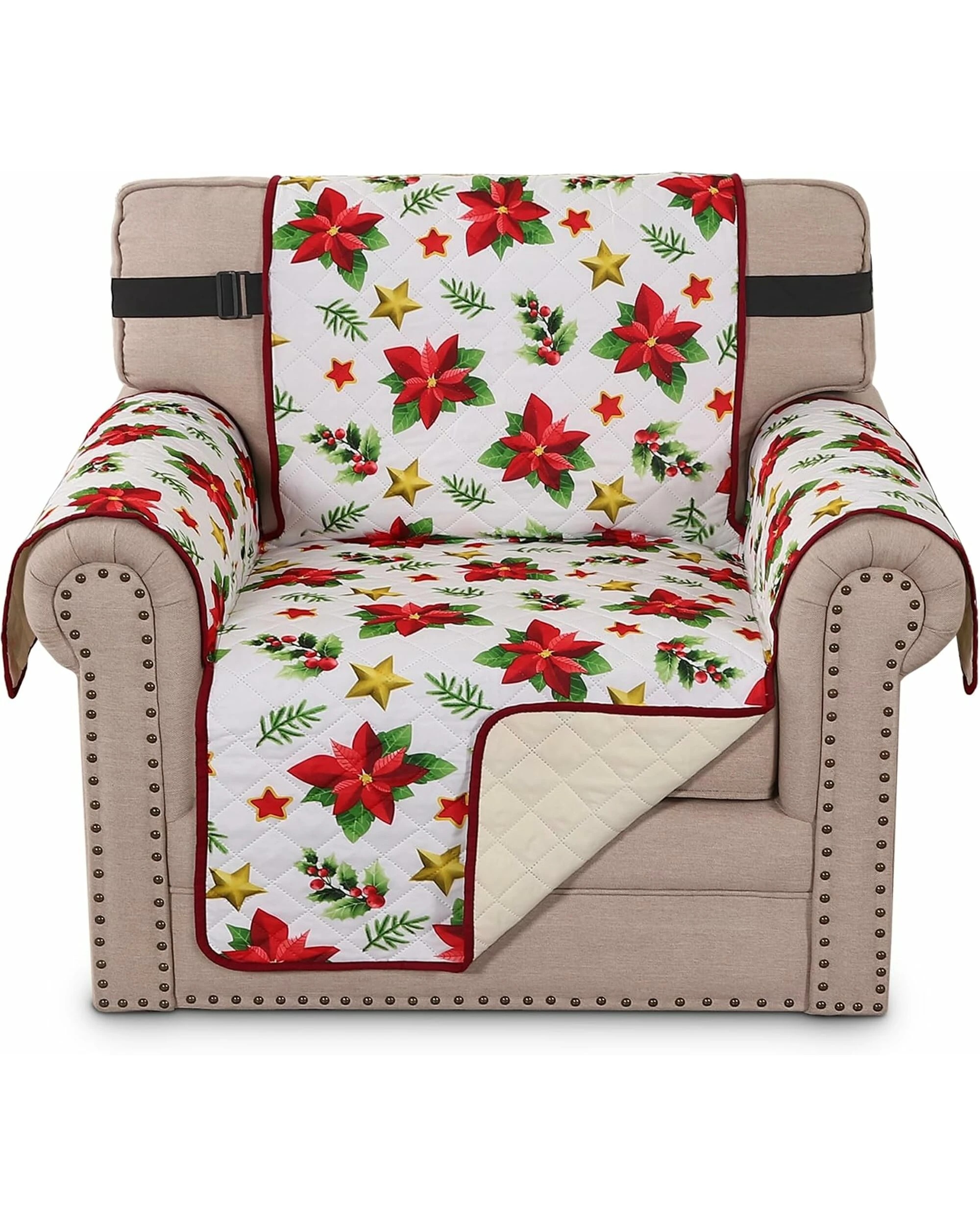 1 Smarcute 1 Seater Christmas Armchair Cushion with Straps - Multi, 1 of 5