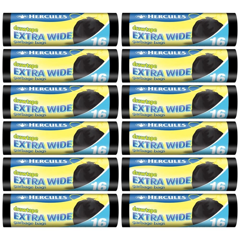 1 Hercules Extra Wide Garbage Bags 56L 192 Pack, 1 of 2