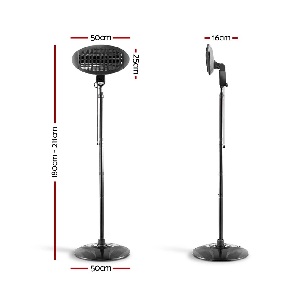 2 Devanti Electric Patio Heater - Black, 2 of 8
