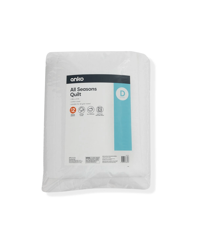 Medium Warmth All Seasons Quilt - Double Bed, W