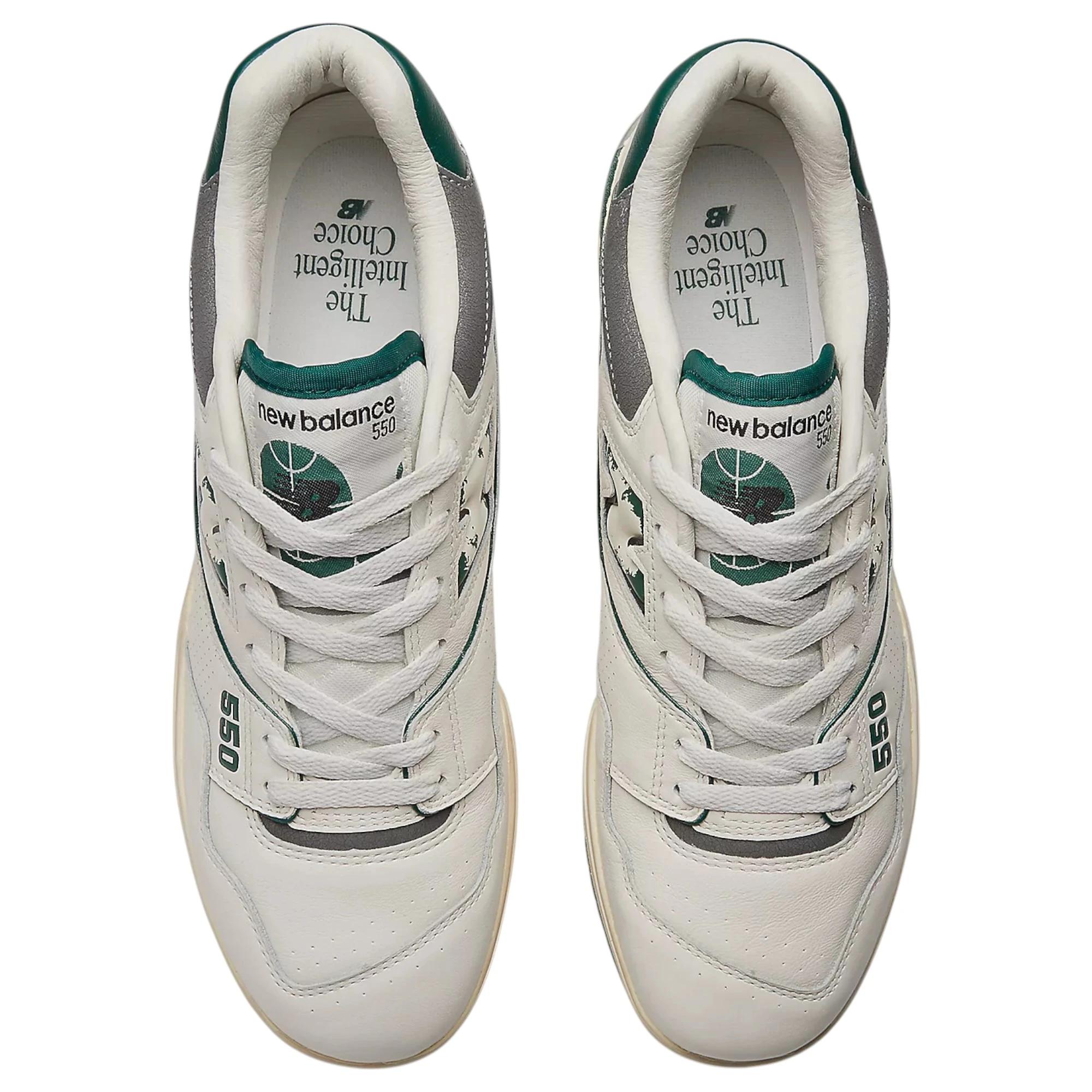 6 New Balance Mens 550 White/ Green Athletic Shoes WHITE/GREEN, 6 of 6