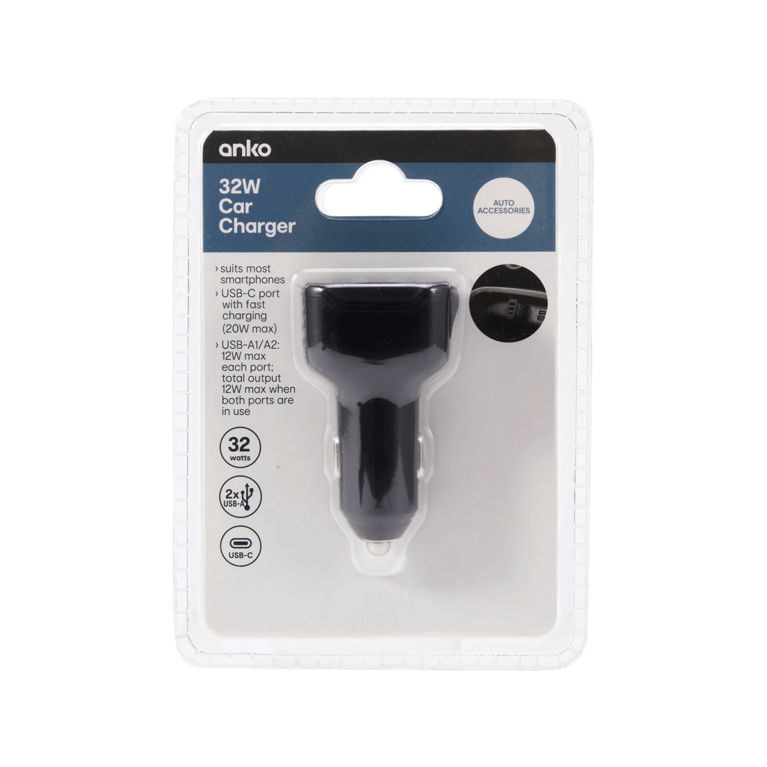 6 Car Charger with USB and USB-C - Black, 6 of 6