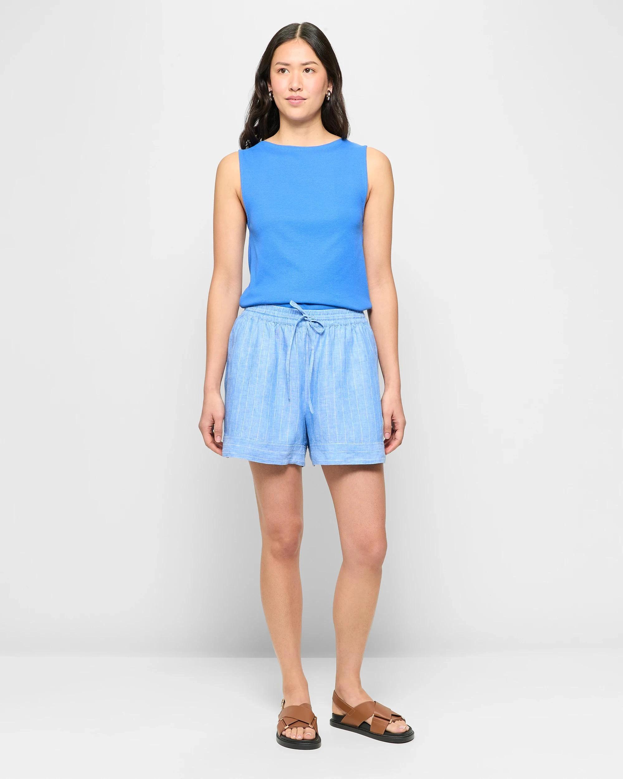 2 Target Soft Touch Boat Neck Rib Tank Top VIVID BLUE, 2 of 5