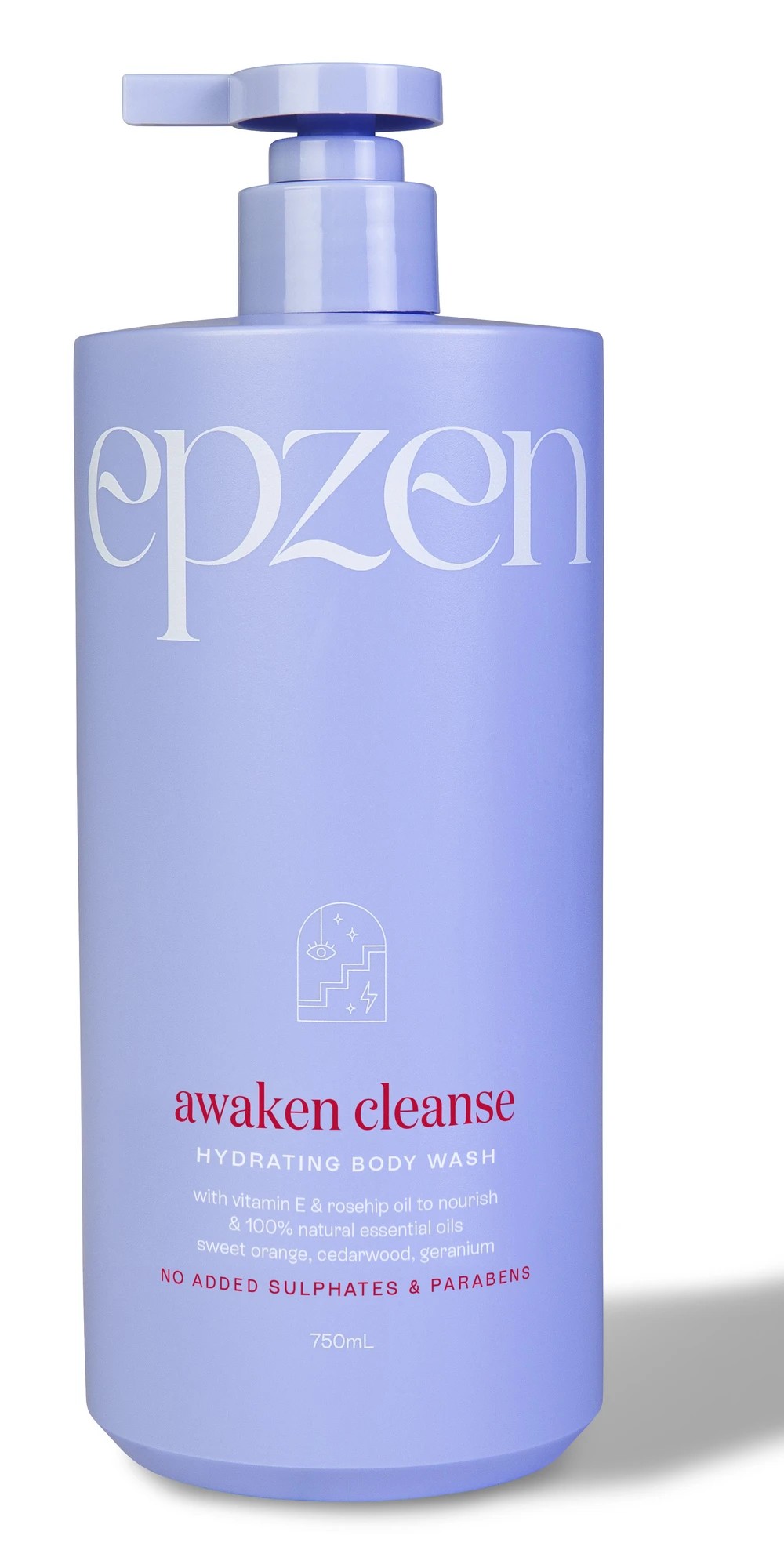 1 Epzen Awaken Cleanse Hydrating Body Wash 750ml - Vitamin E, Rosehip Oil and Natural Essential Oils, 1 of 2