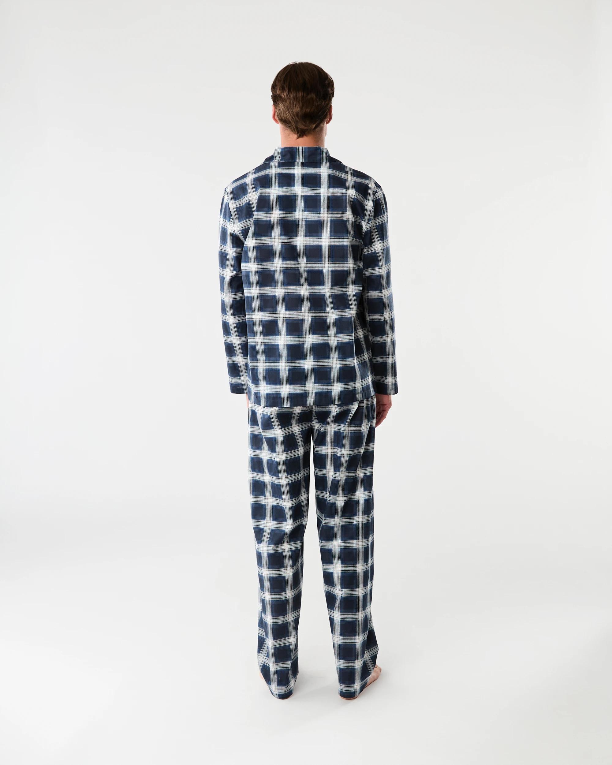 3 Long Leg Woven Pyjama Set Blu Check, 3 of 8