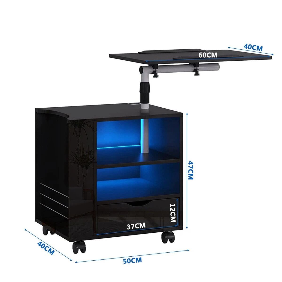 4 Ausway Bedside Table Bedroom Furniture Nightstand Modern Storage, 4 of 4