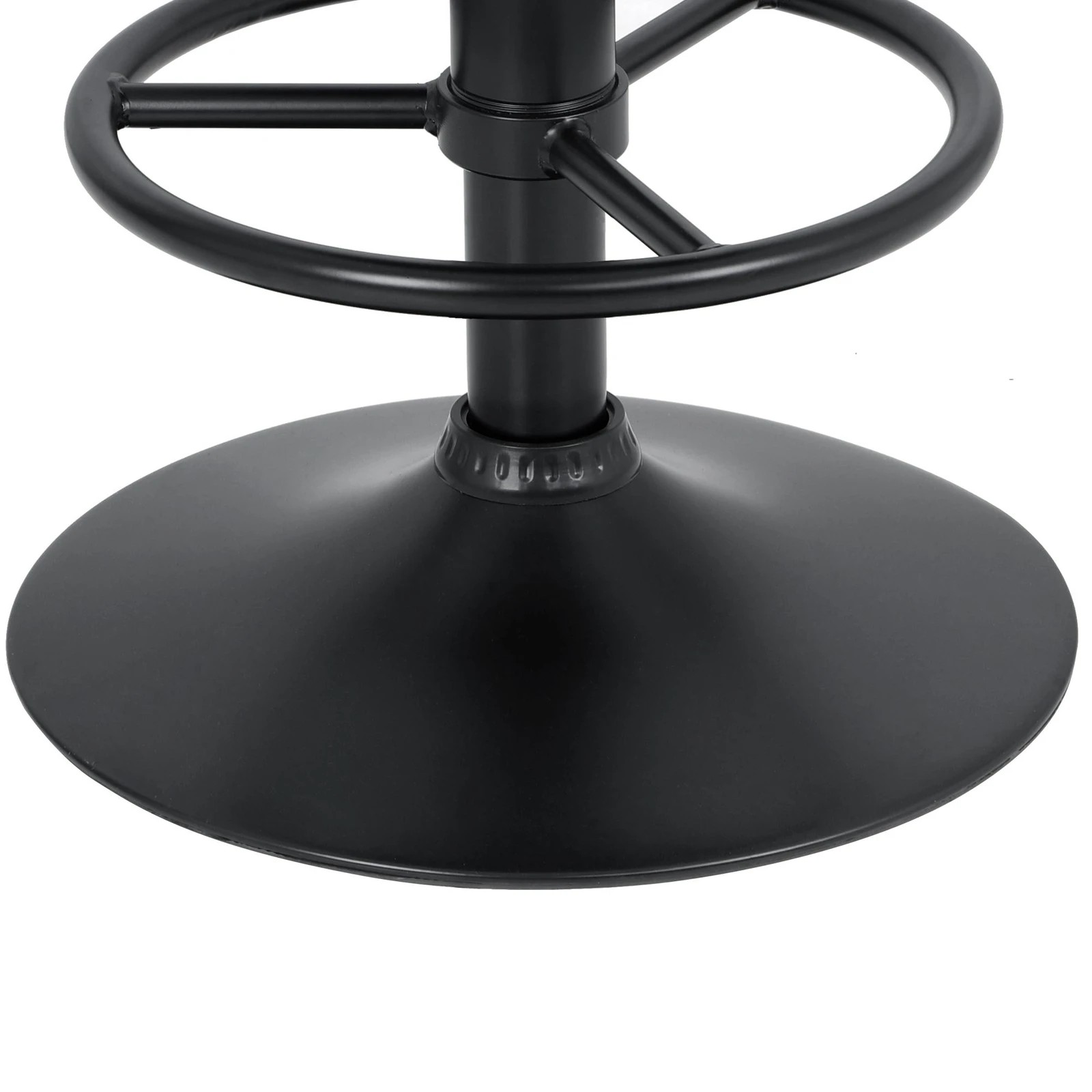 7 Alfordson 2x Bar Stools Sade Kitchen Swivel Chair Leather Gas Lift - All Black, 7 of 10