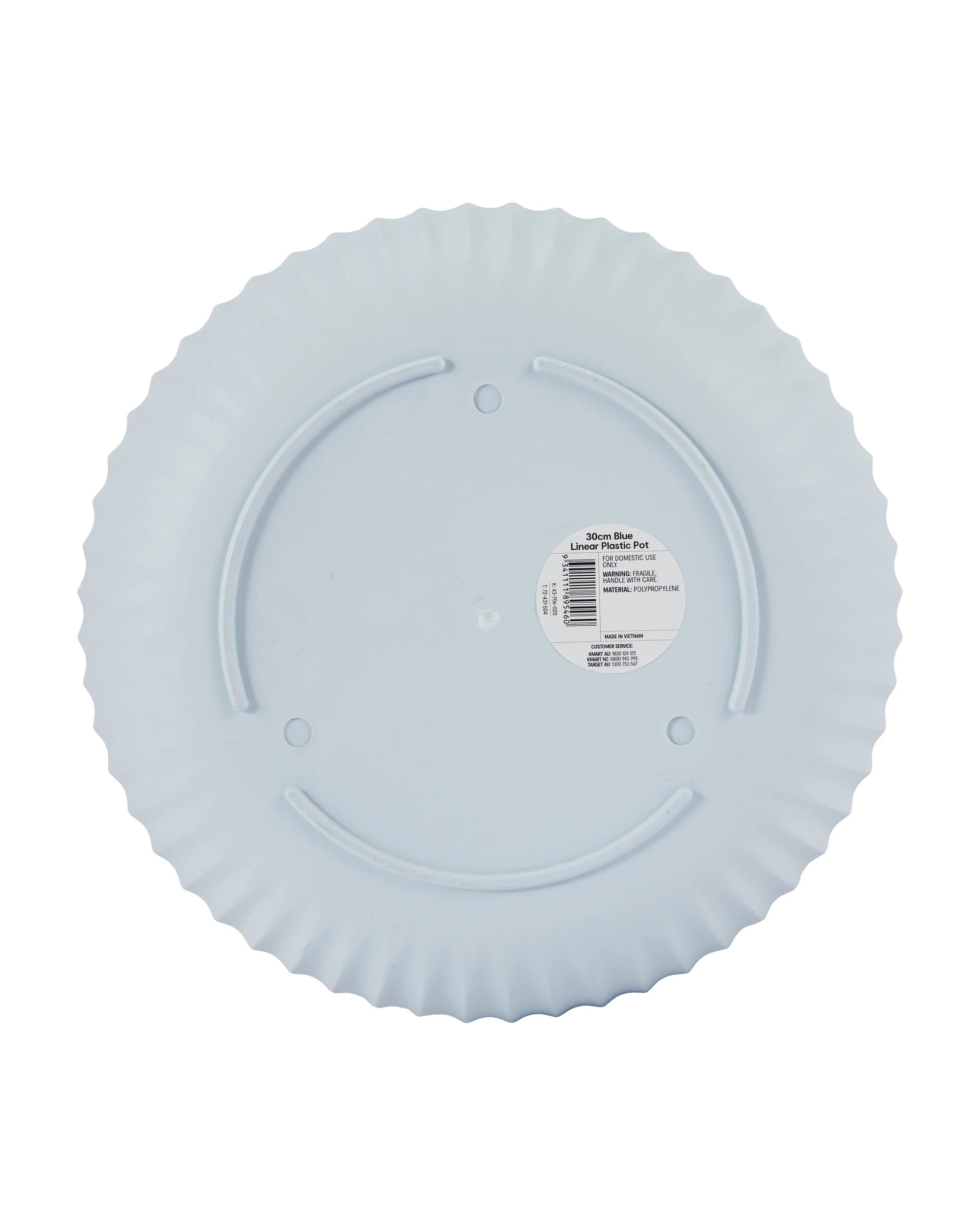 3 30cm Linear Plastic Pot - Blue, 3 of 3