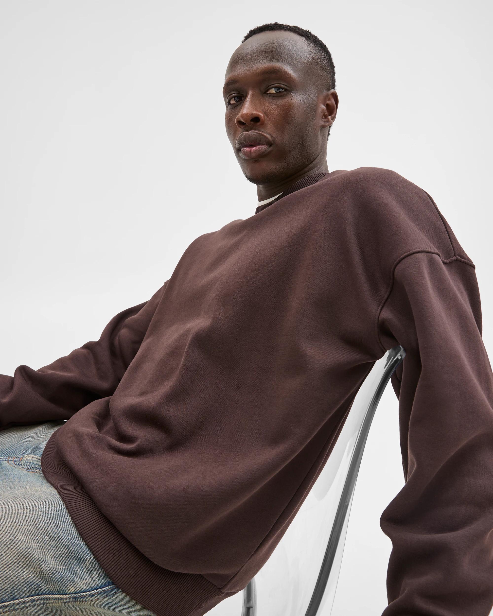 5 Commons Australian Cotton Blend Oversized Heavyweight Sweat Top DARK BROWN, 5 of 7