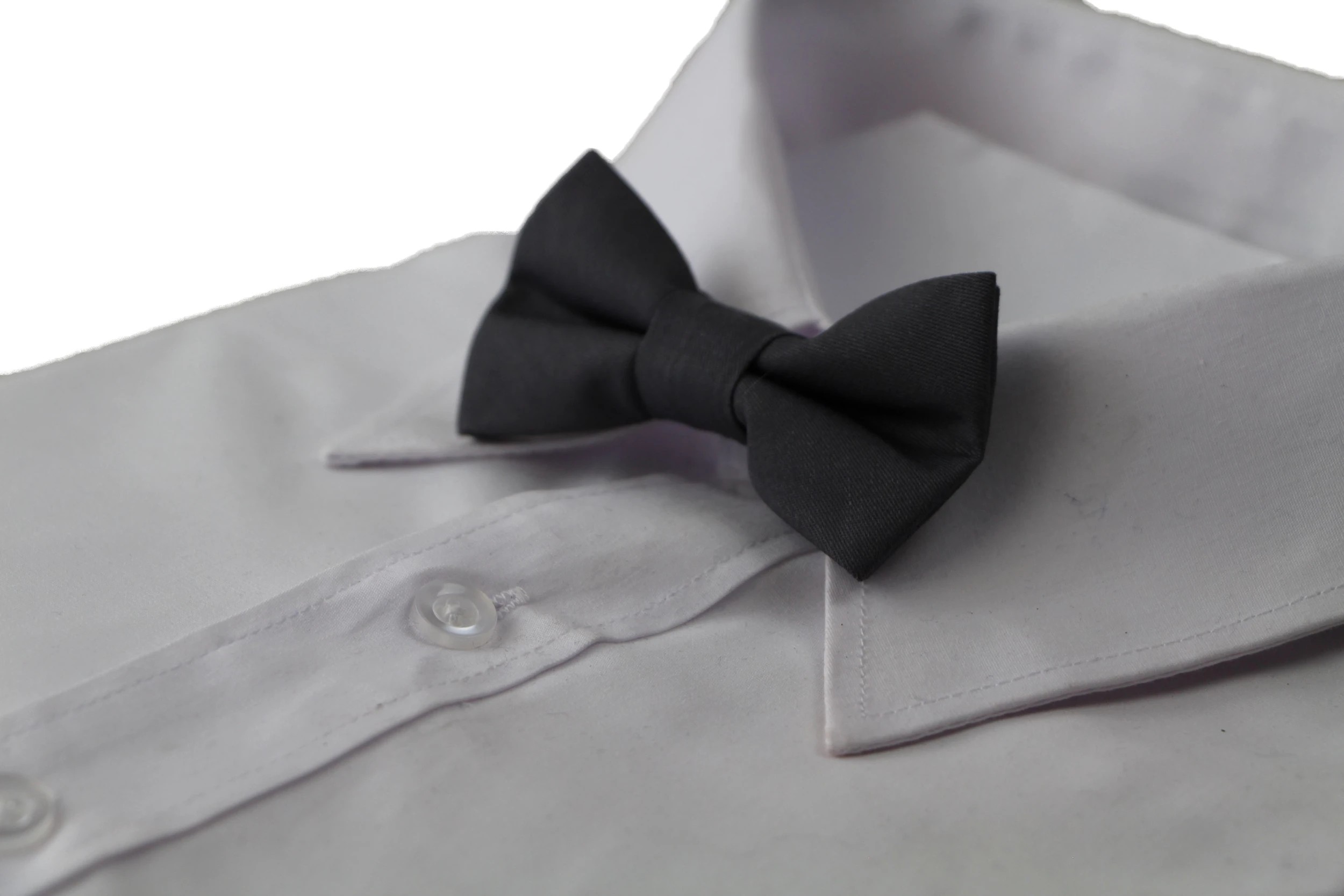 1 Zasel Boys Toddlers Quality Dark Grey Plain Cotton Bow Tie - Grey, 1 of 3