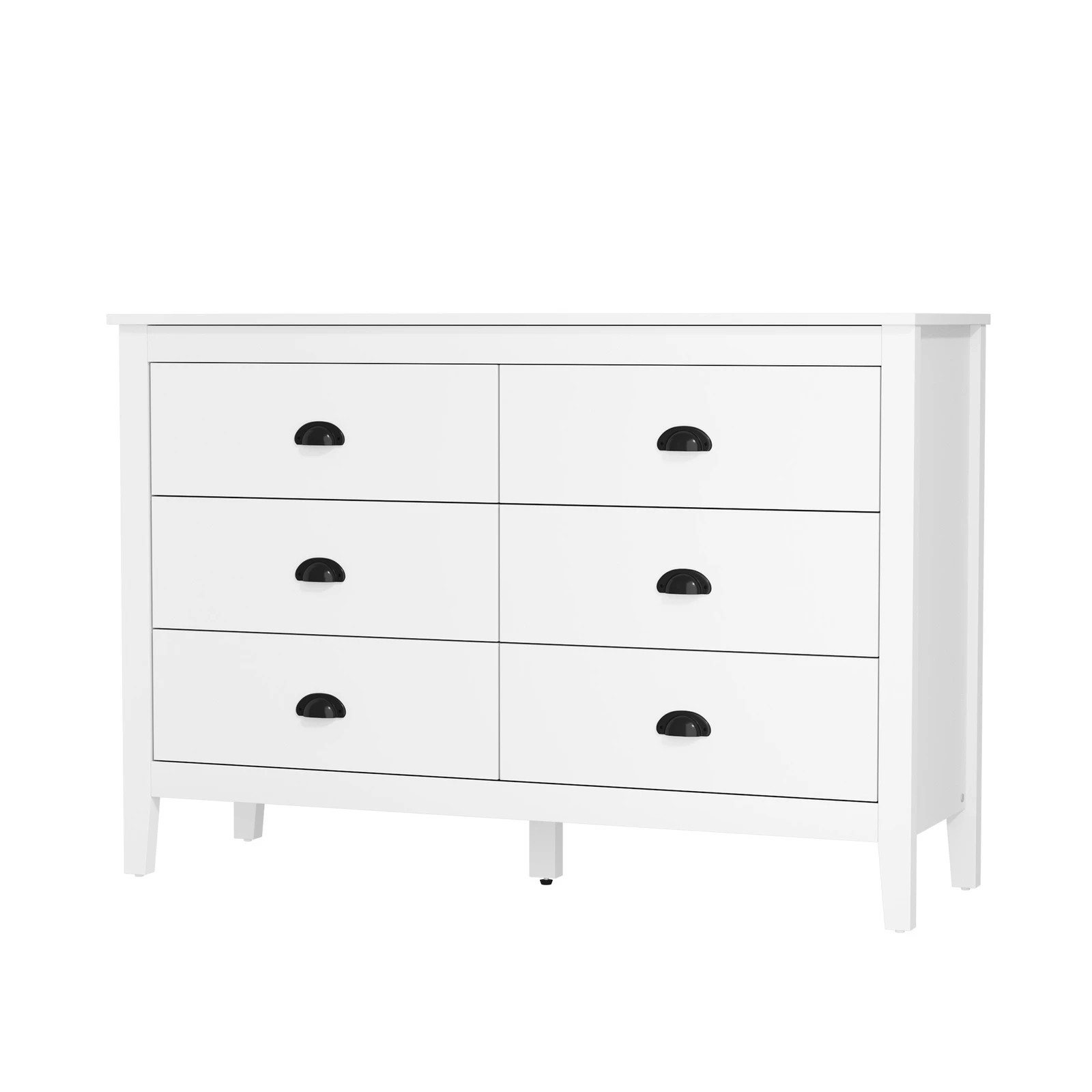 6 Oikiture 6 Chest Of Drawers Dresser Storage Cabinet Vintage
 - White, 6 of 10
