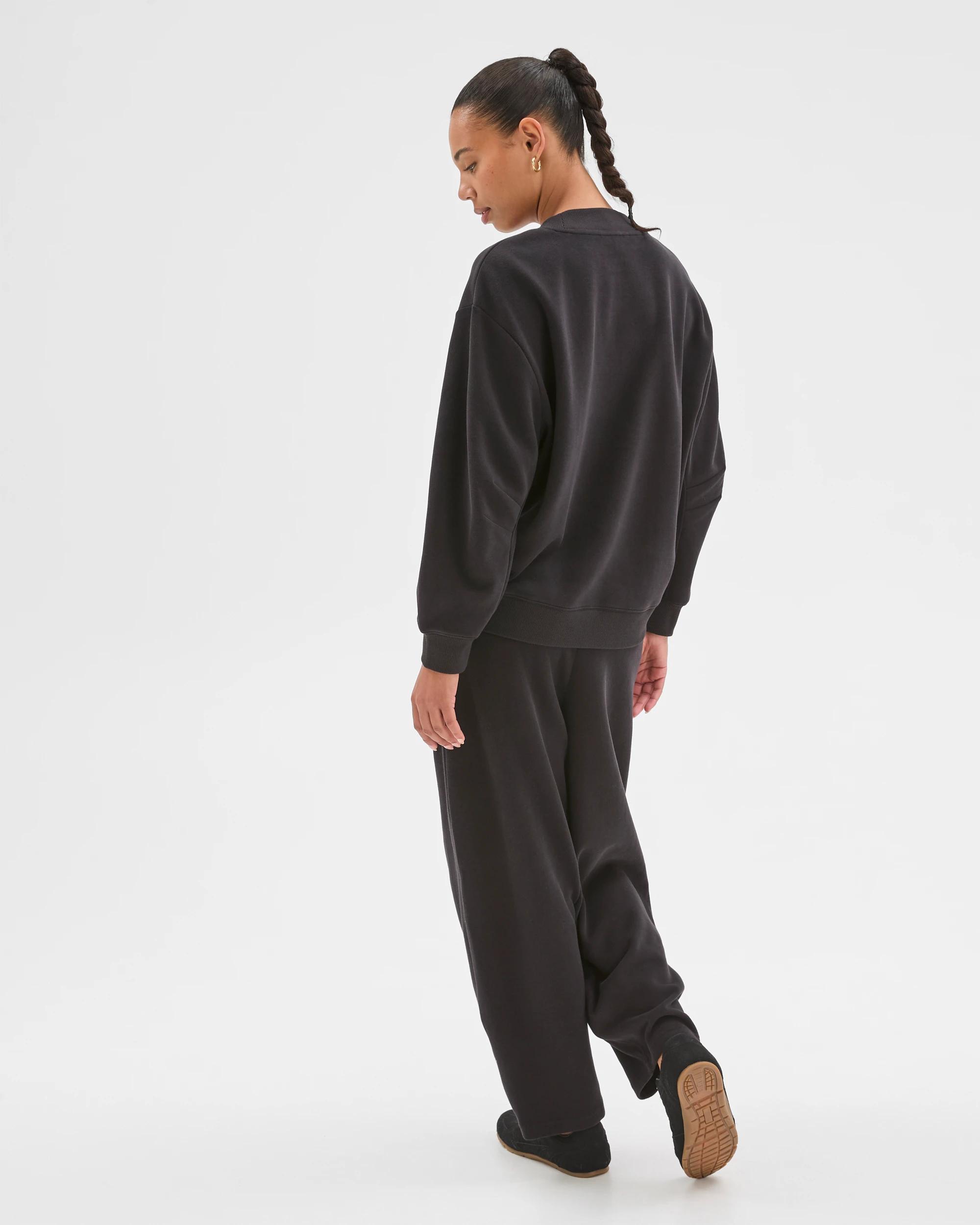 6 Target Active Active Australian Cotton Blend Sueded Rib V-Neck Jumper BLACK, 6 of 6