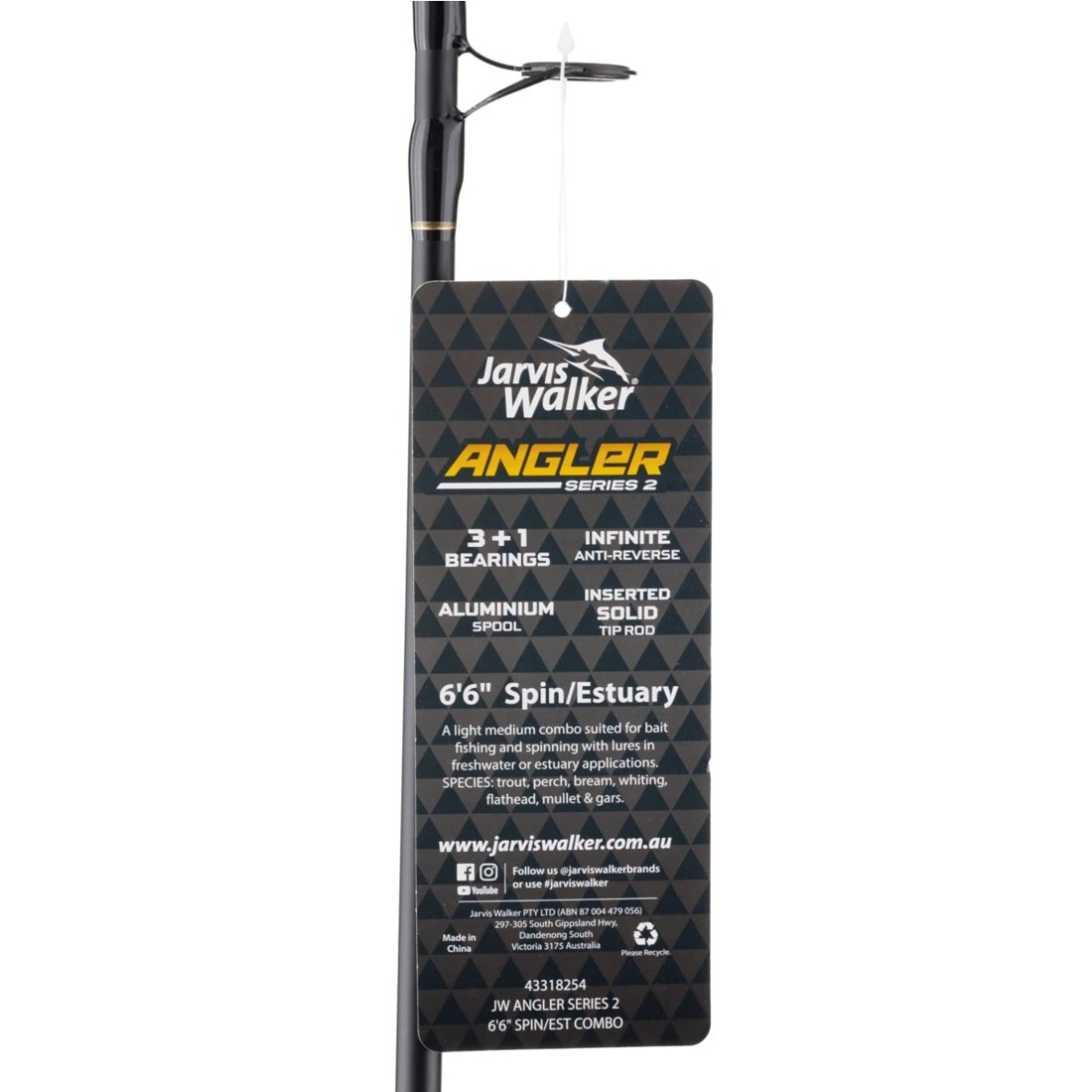 9 Jarvis Walker Angler Series 2 Spinning Estuary Combo - 6.6ft., Black and Grey, 9 of 9