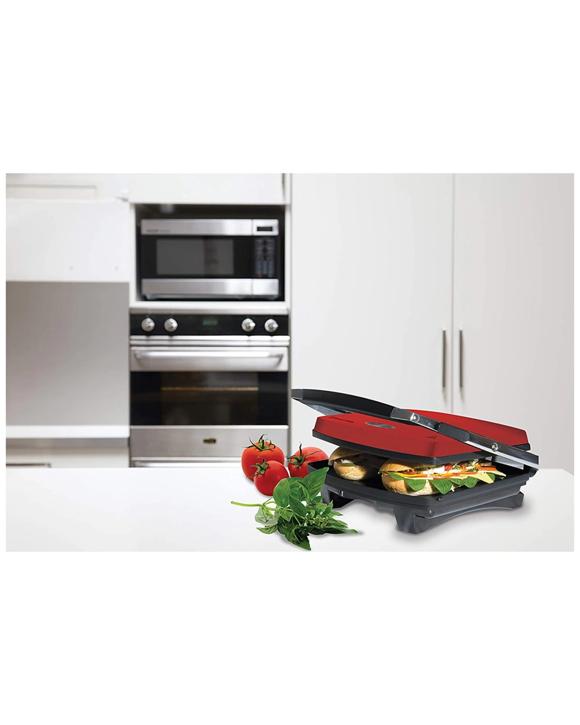 Russell Hobbs Rhsp801rede Non-stick Electric 2100w 4-slice Sandwich Press Red - Red