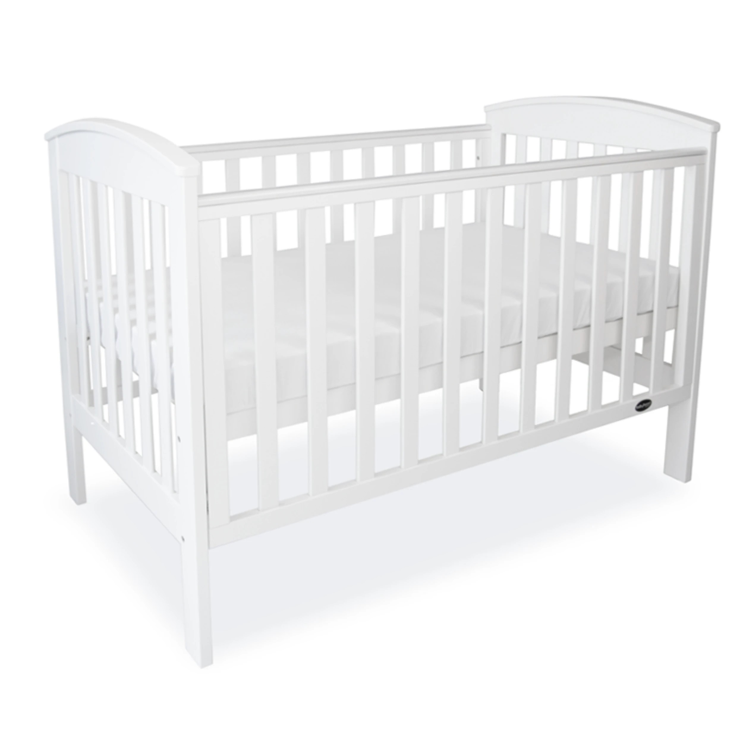 1 Babyhood Classic Curve Cot - White, 1 of 4
