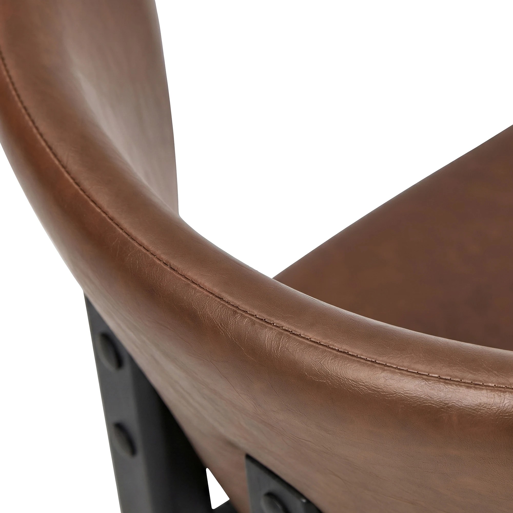 9 Oikiture Set of 2 Dining Chairs Faux Leather Fabric Kitchen Chair Padded Seat - Brown, 9 of 9