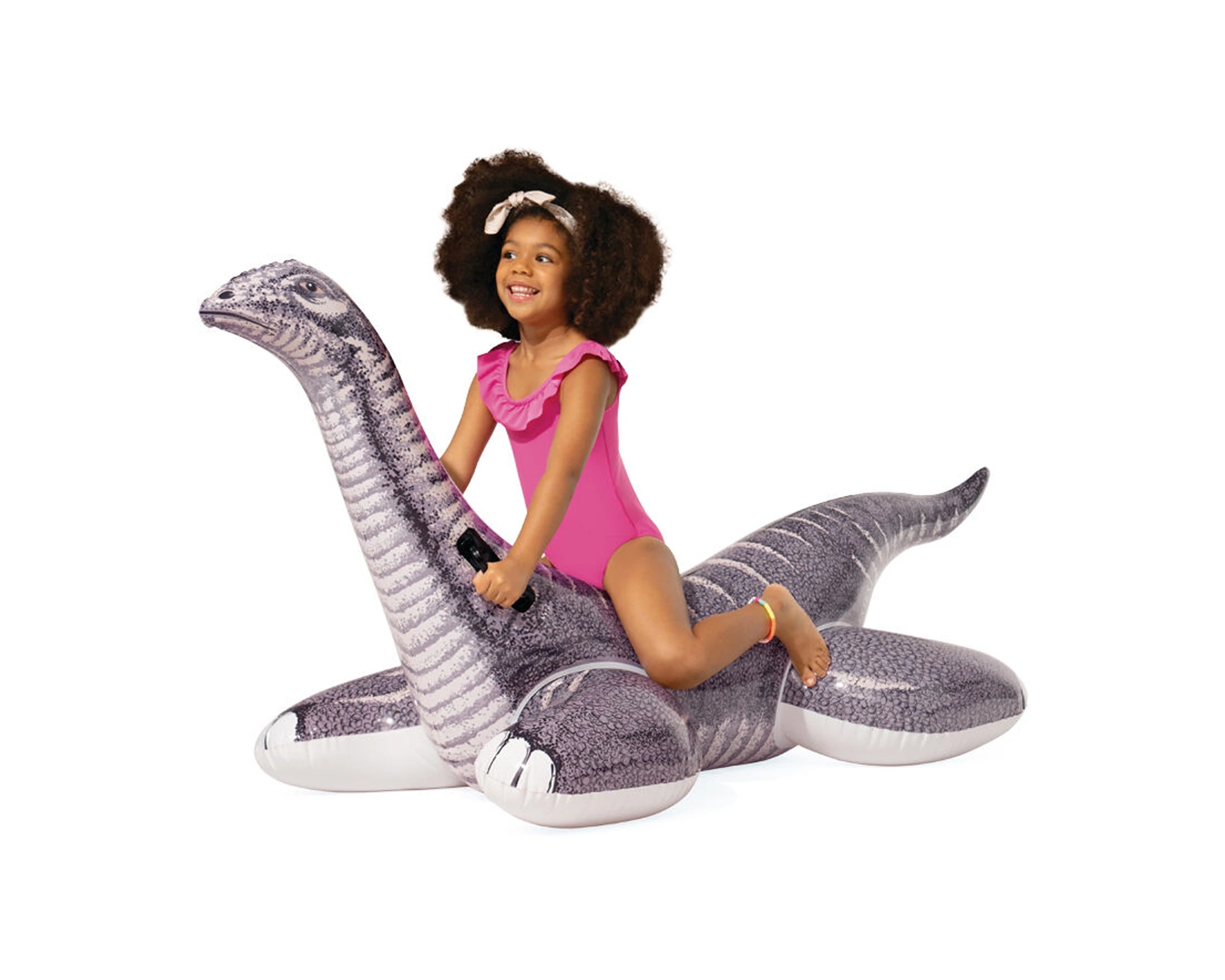 6 INTEX Brontosaurus Ride-On Inflatable Dino Pool Float Kids Pool Toy 70 Inch - Multi, 6 of 9