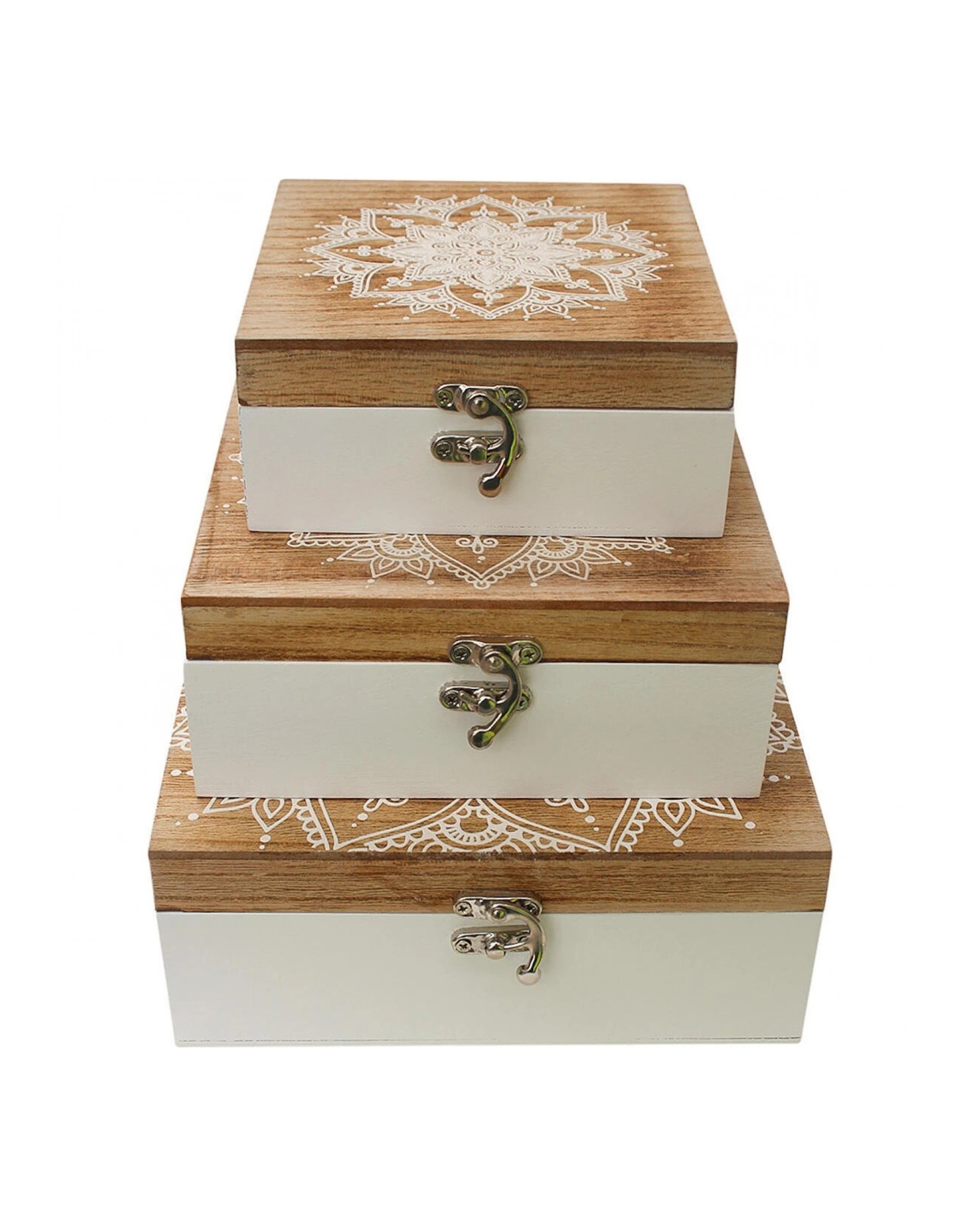 1 LVD 3pc MDF Boxes - Nevada Trinket Organizer - Drawer Storage - Sturdy - Beige, 1 of 3