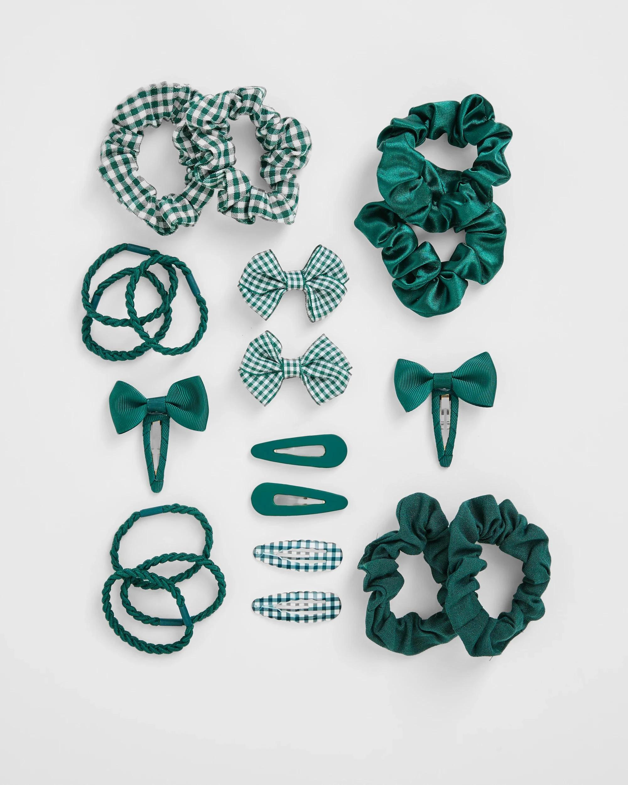 1 Target Kids Kids Back To School 20 Piece Hair Accessories Set GREEN, 1 of 2