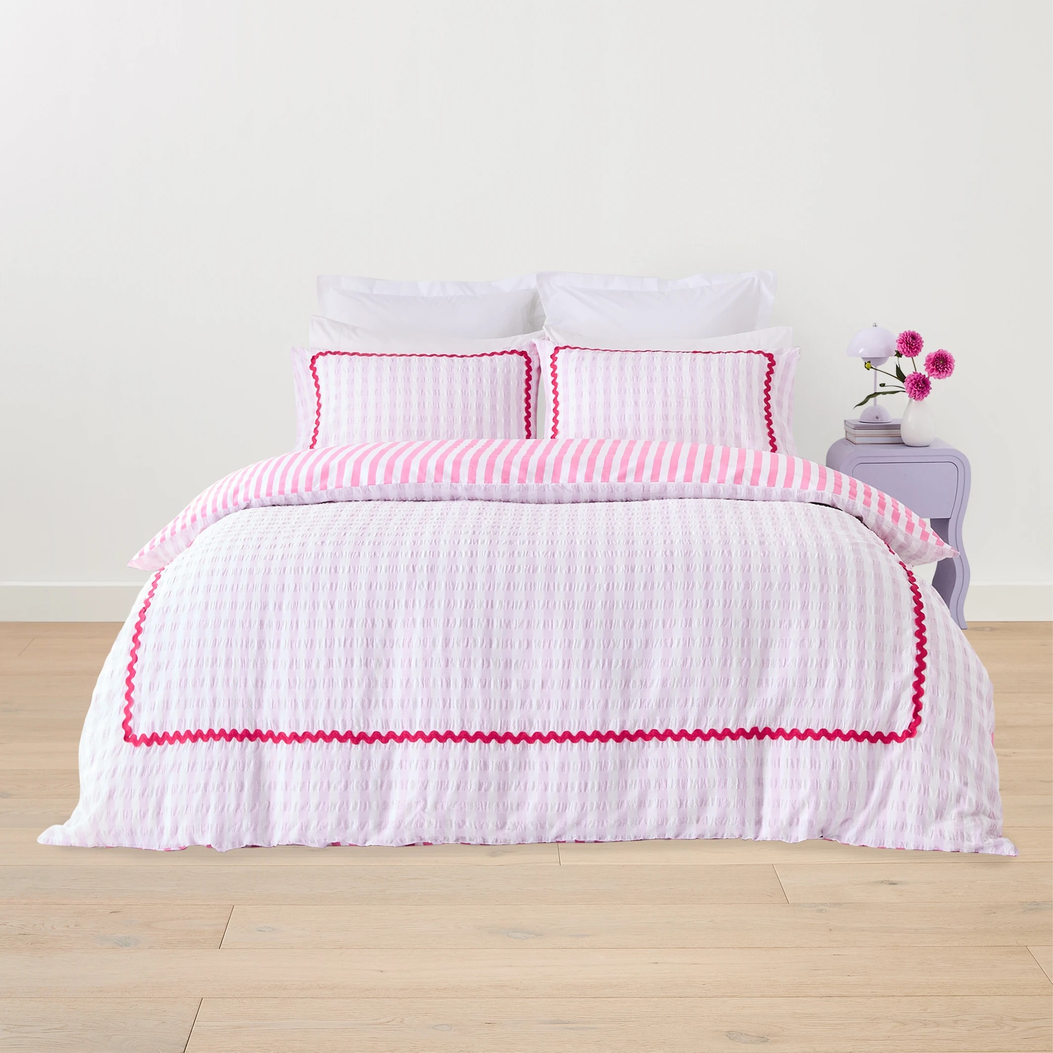 8 Ric Rac Cotton Reversible Quilt Cover Set - Single Bed, 8 of 8