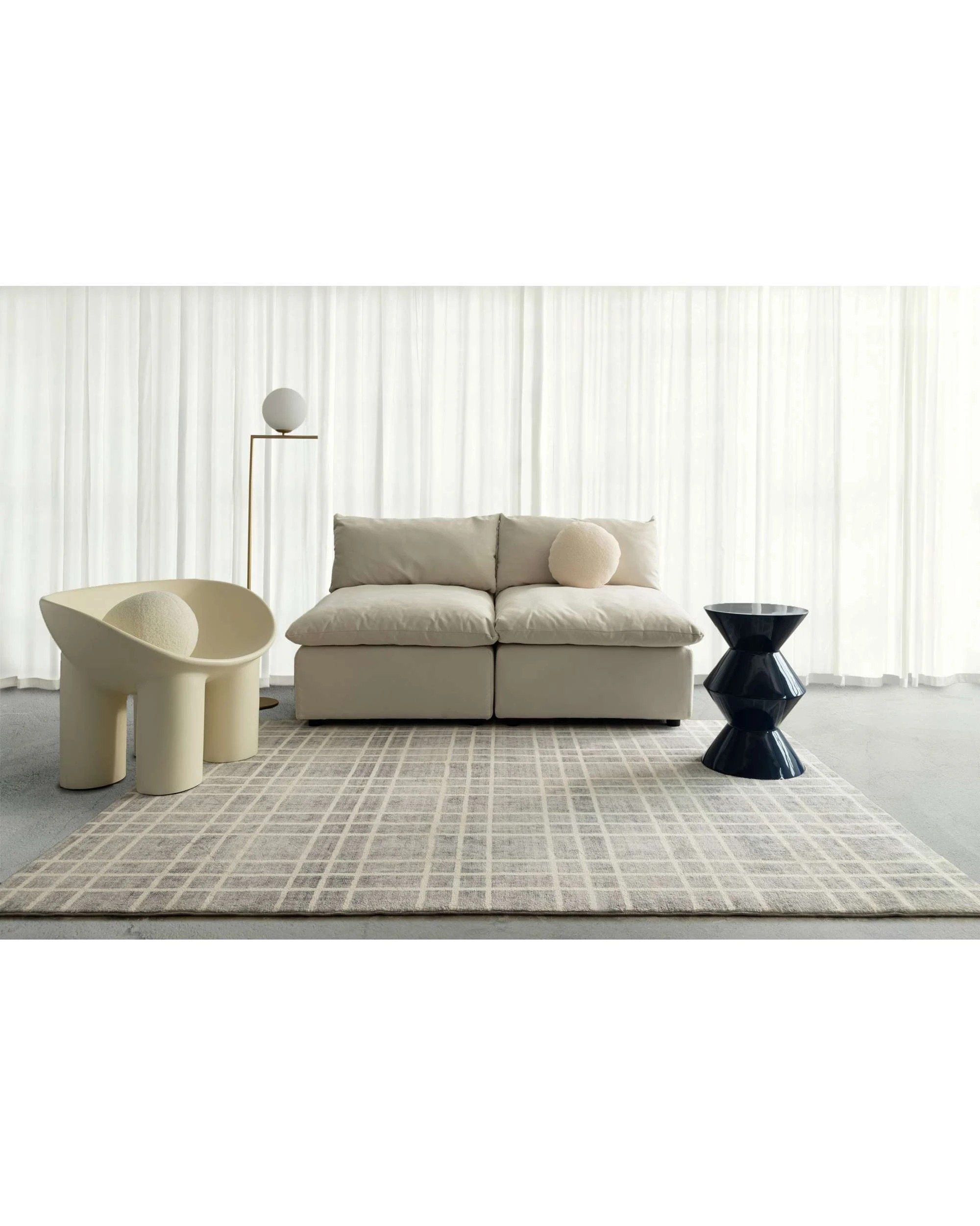 2 Loopsie Zeb Plaid Washable Rug-180cm x 120cm - Grey, 2 of 6
