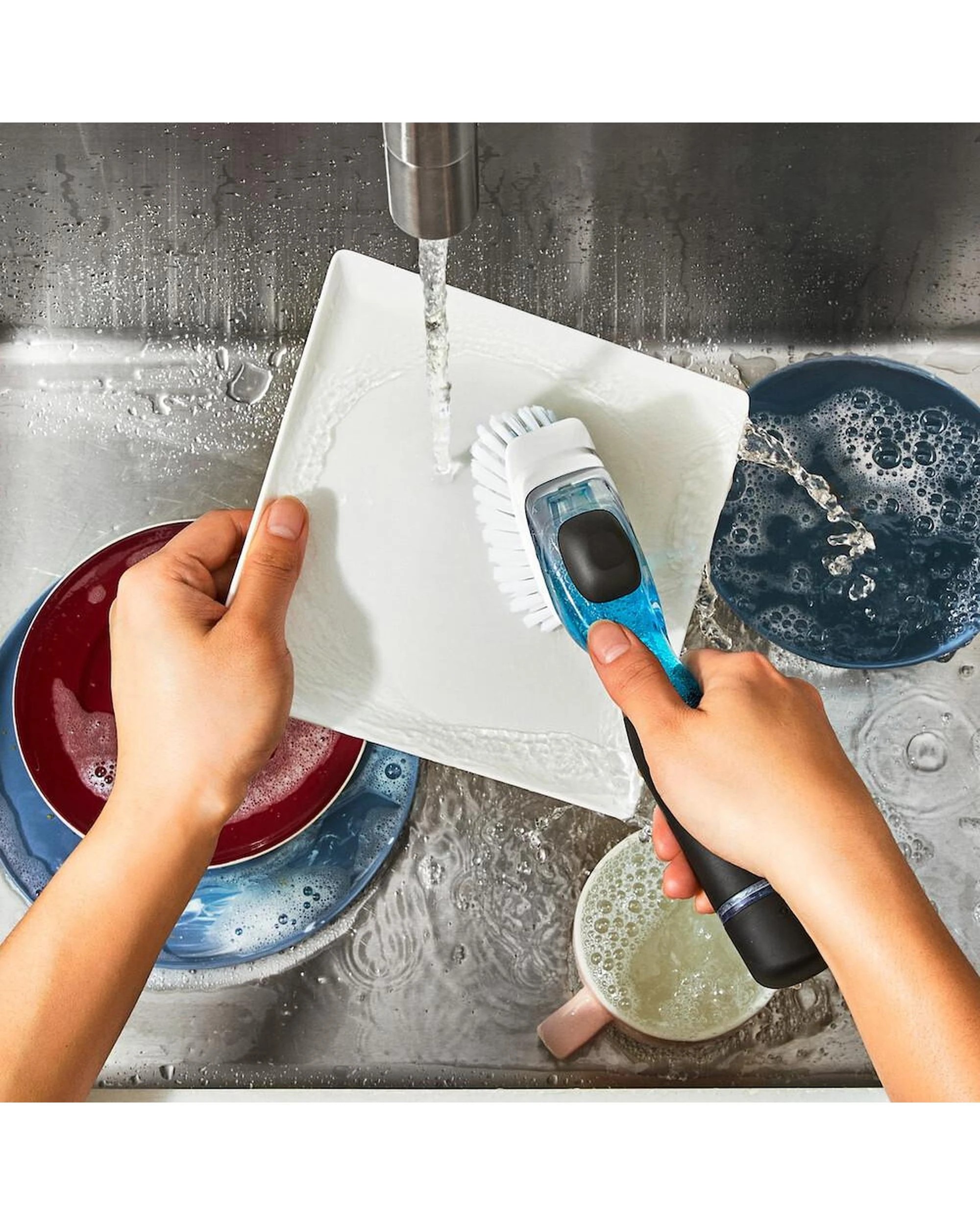 2 OXO Good Grips Soap Squirting Dish Brush Soft Grip, 2 of 7